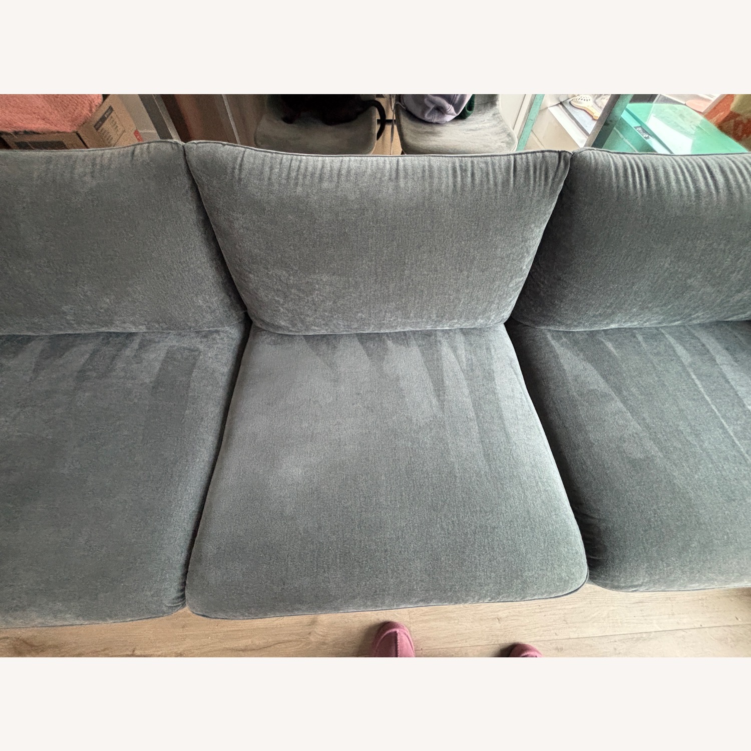 West Elm Penn 87” Dark Gray Fabric 3+ Seater Sofa - image-5