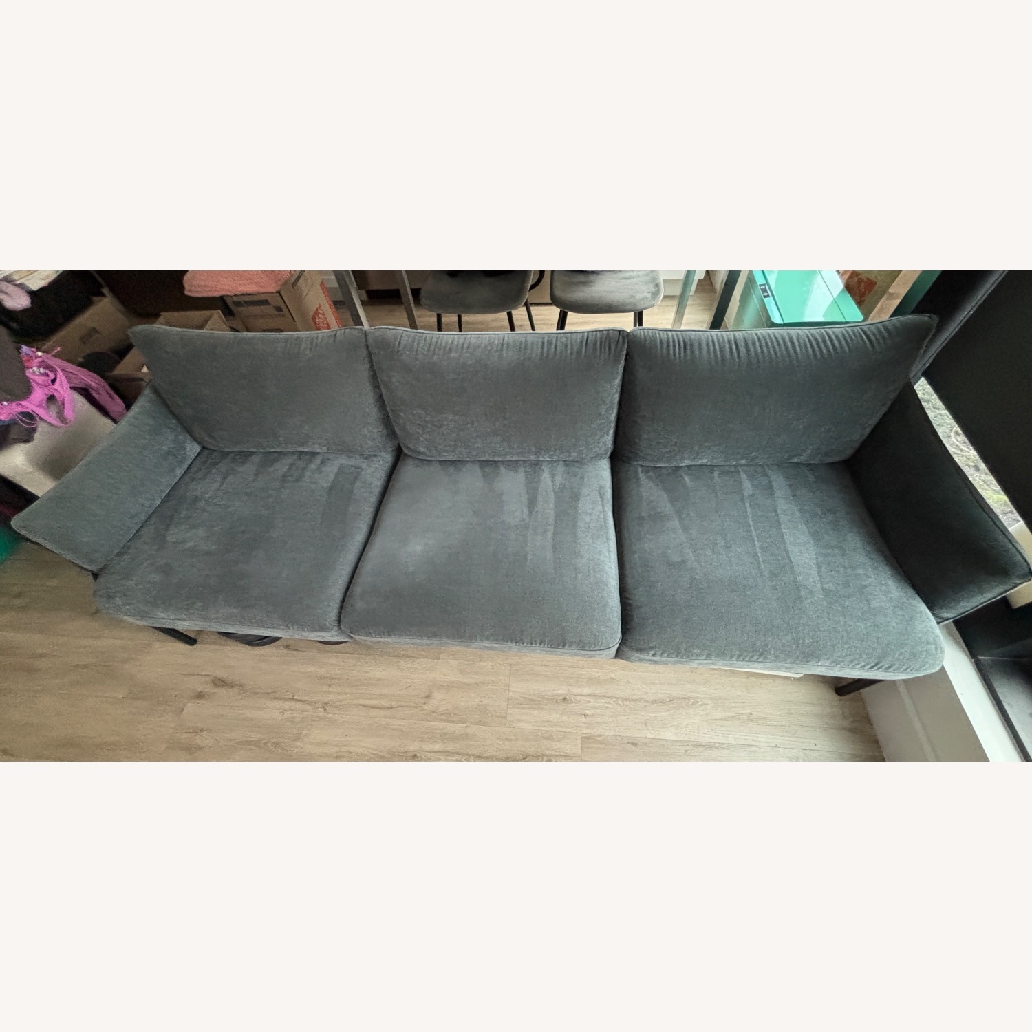 West Elm Penn 87” Dark Gray Fabric 3+ Seater Sofa - image-1