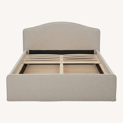 Used IKEA Natural Fabric Queen Bed Frame for sale on AptDeco