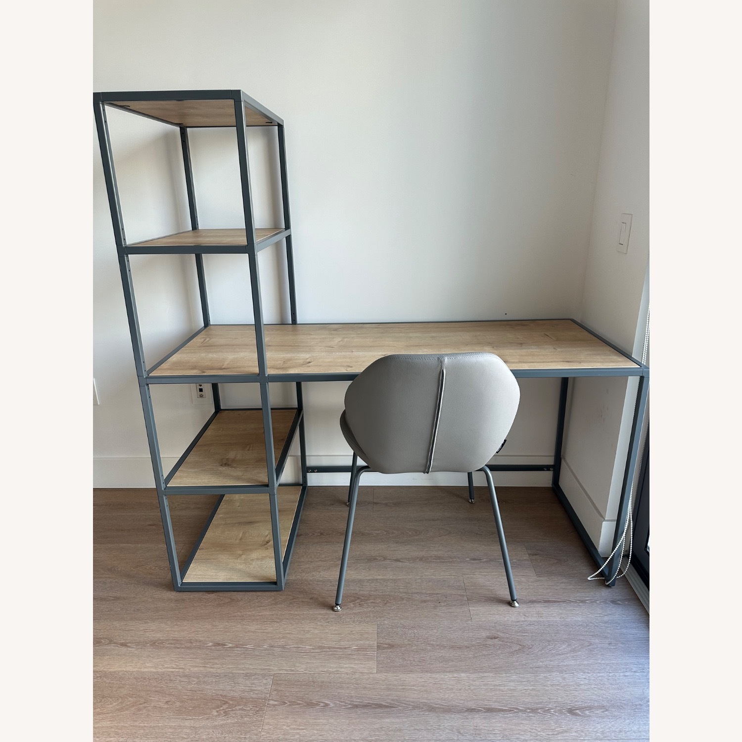 Modern Industrial Desk with Shelving - image-2