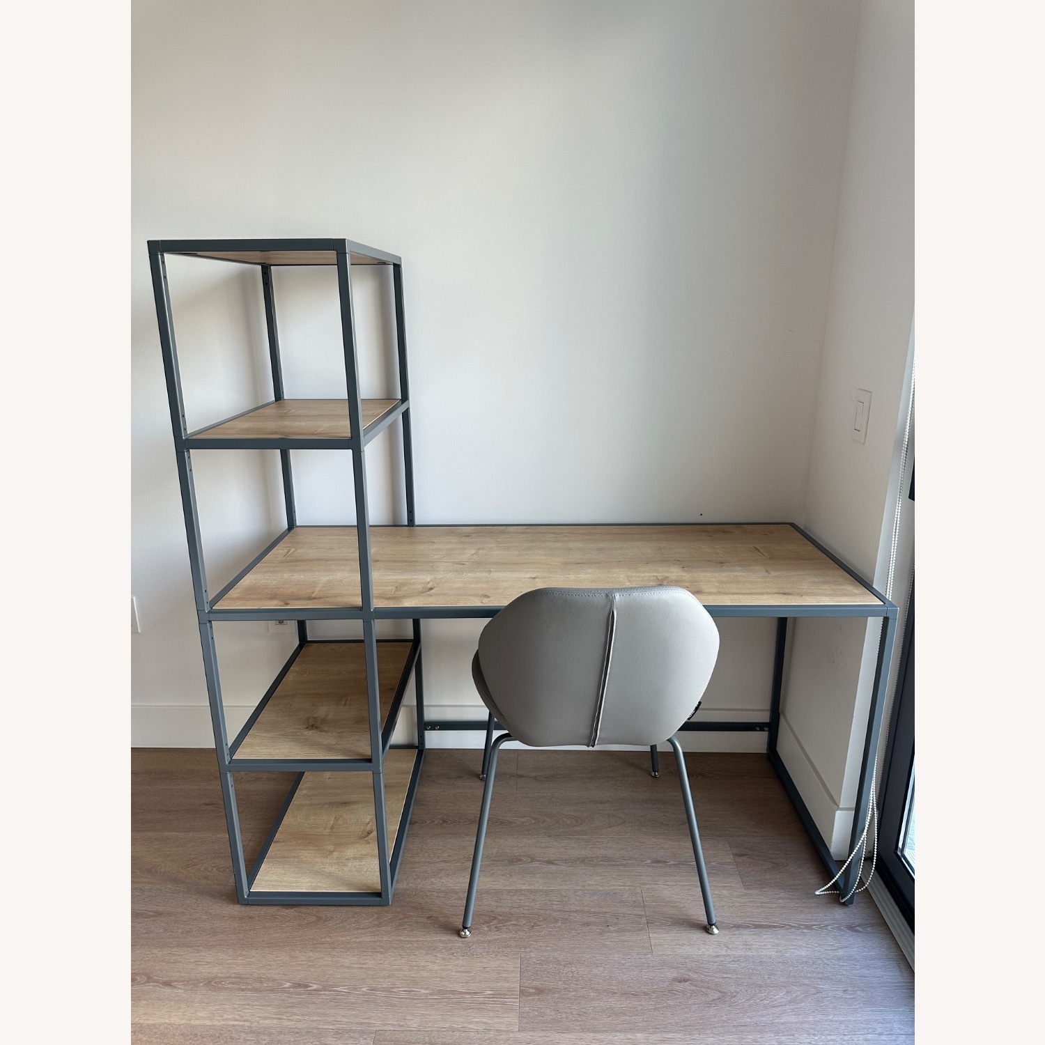 Modern Industrial Desk with Shelving - image-3