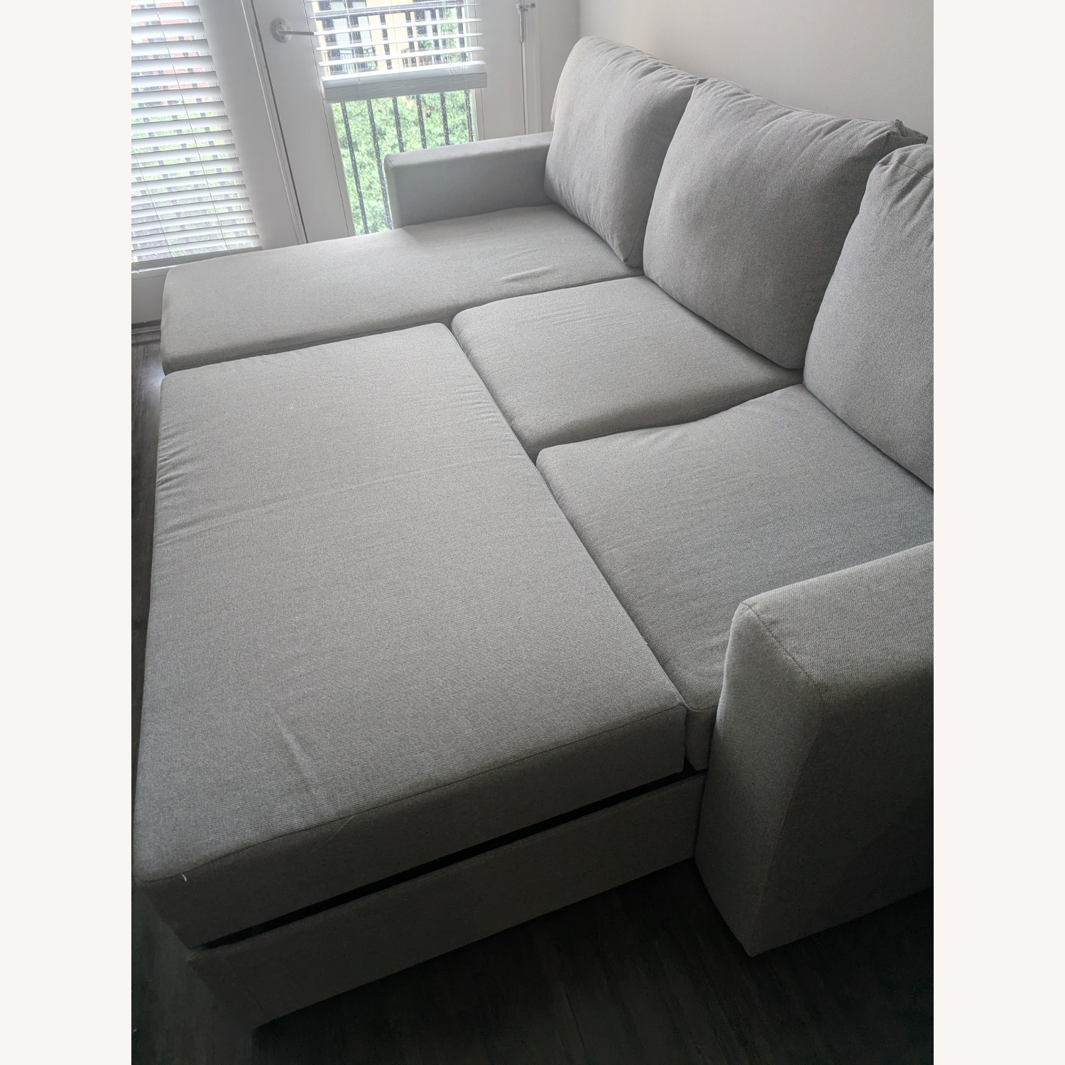 IKEA Light Gray Polyurethane Sleeper Sofa - image-2
