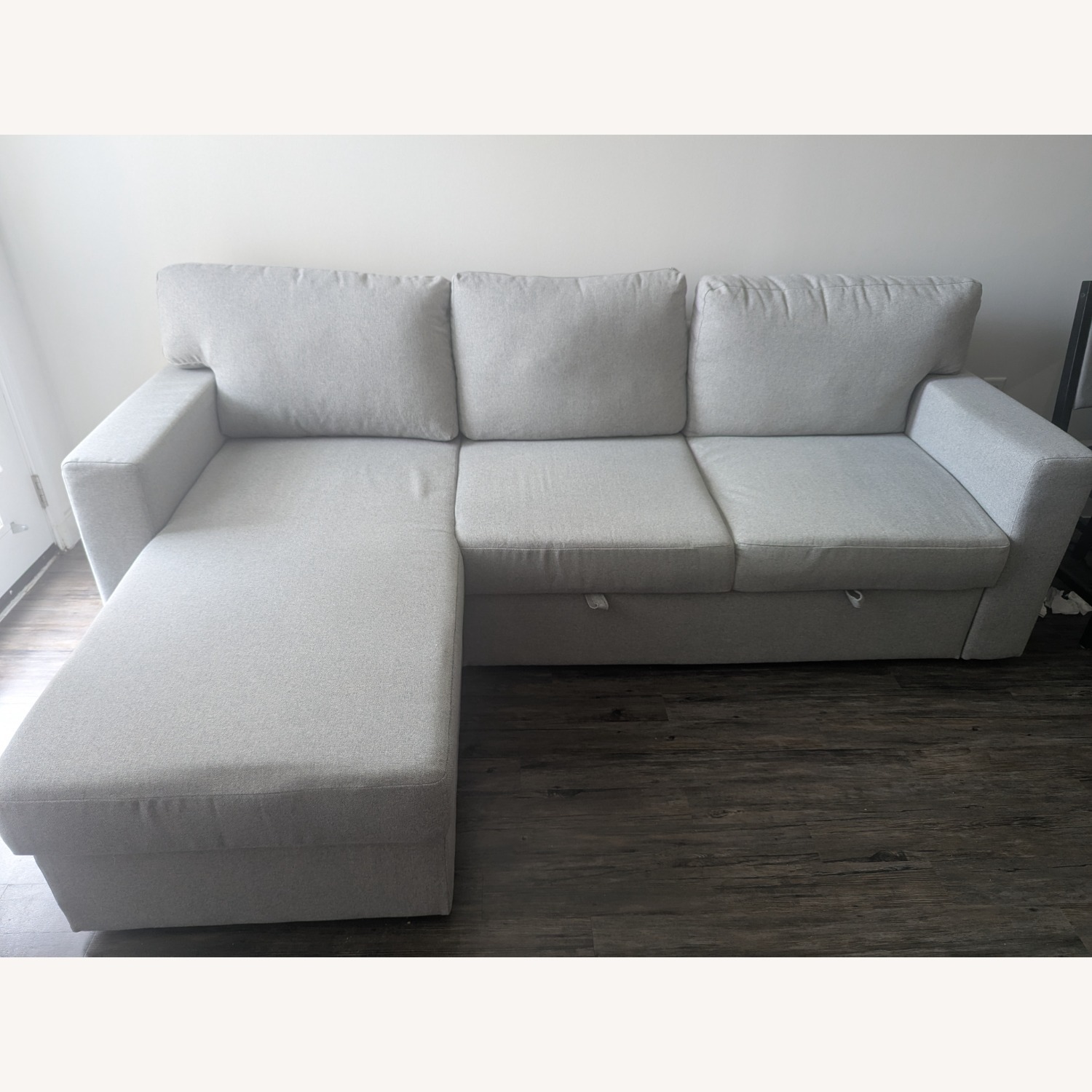 IKEA Light Gray Polyurethane Sleeper Sofa - image-1