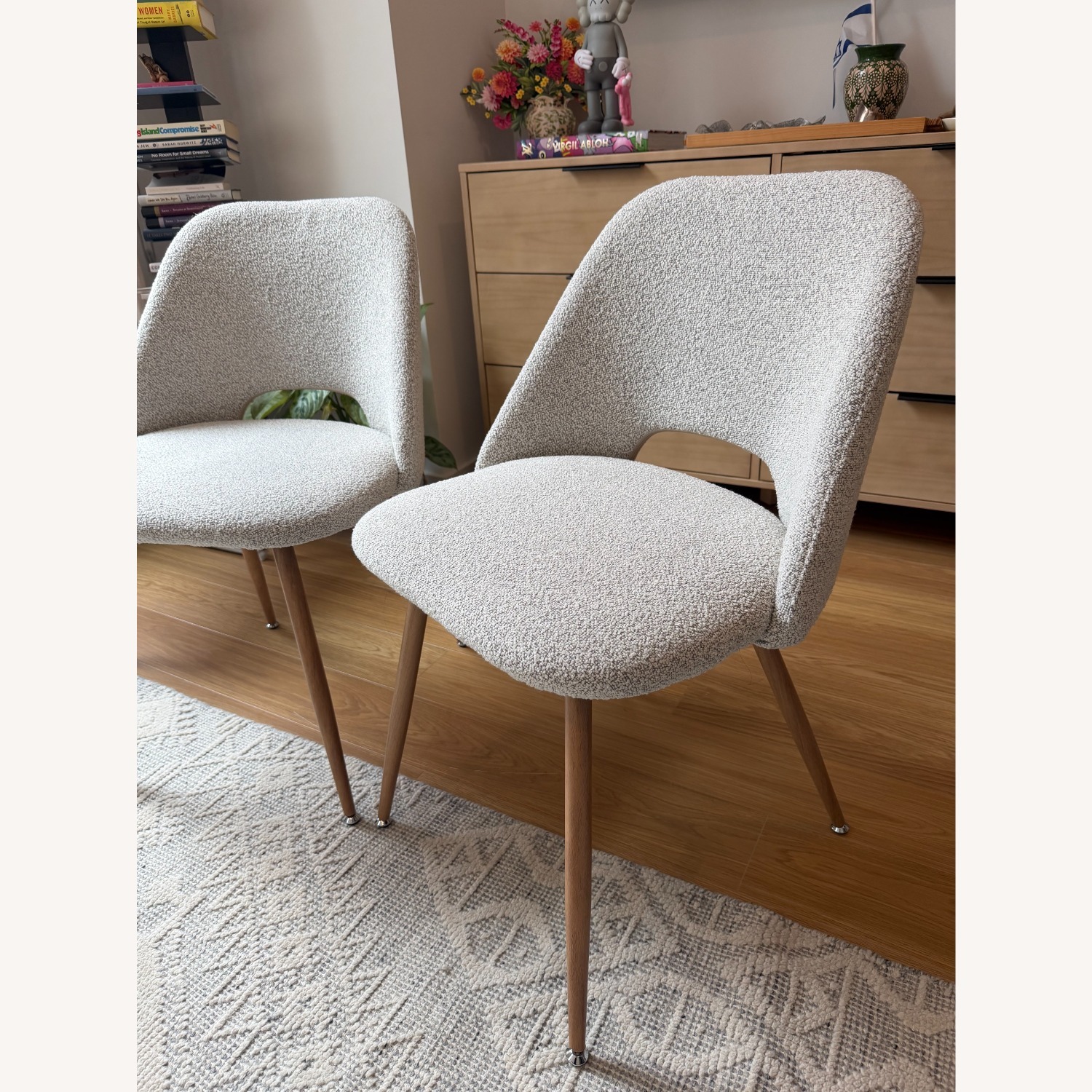 Wayfair Light Gray Boucle Dining Chairs - image-3