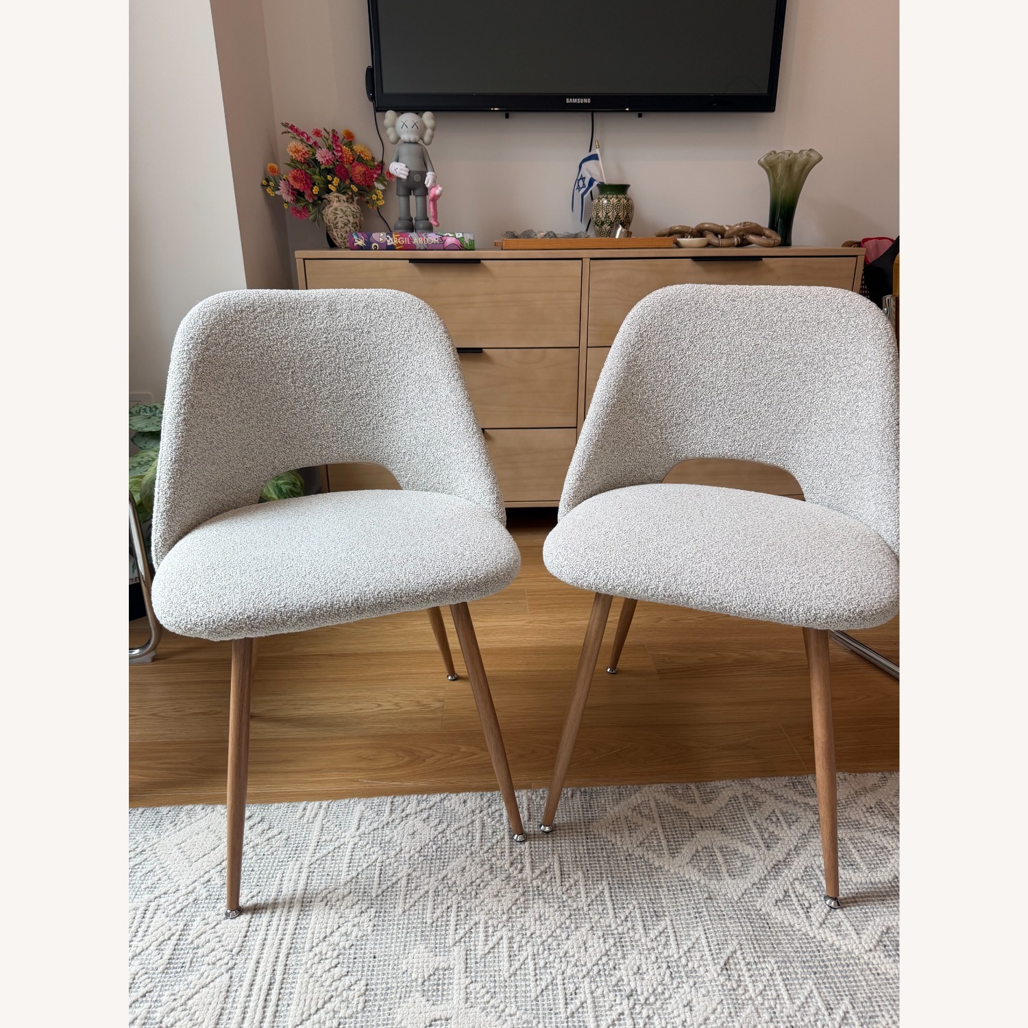 Wayfair Light Gray Boucle Dining Chairs - image-2