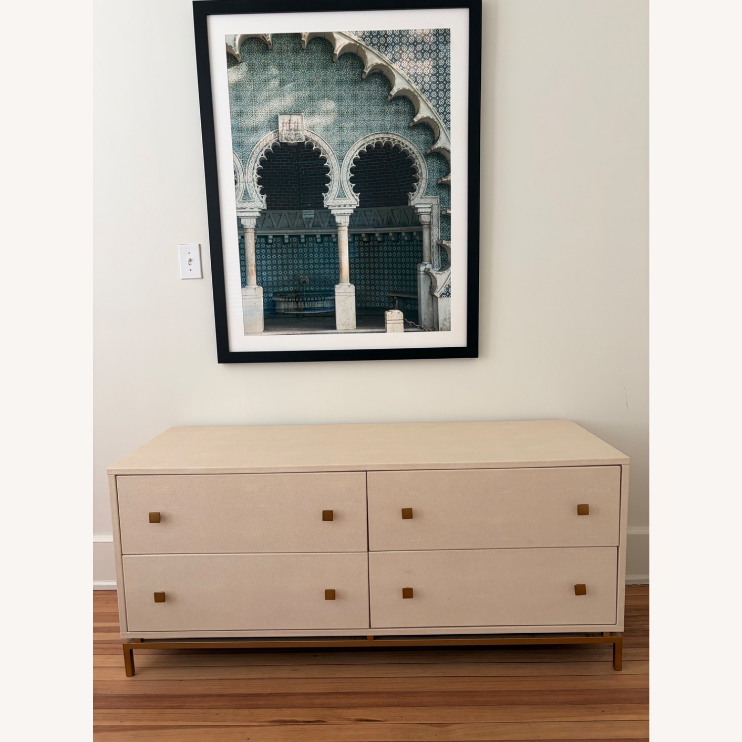 CB2 Shagreen White Dresser - image-1