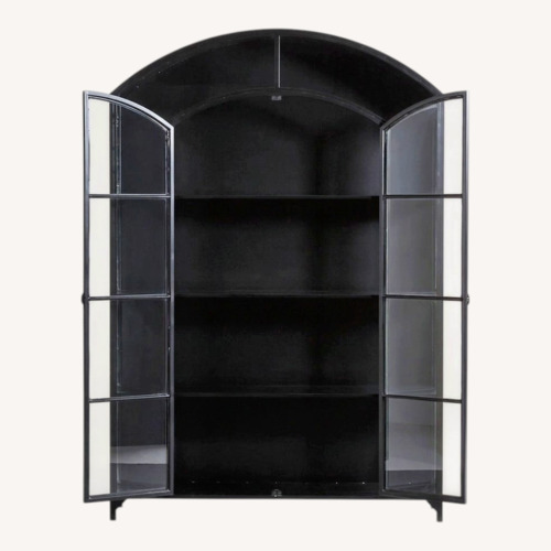 Used Crate & Barrel Ventana Black Metal Armoire for sale on AptDeco