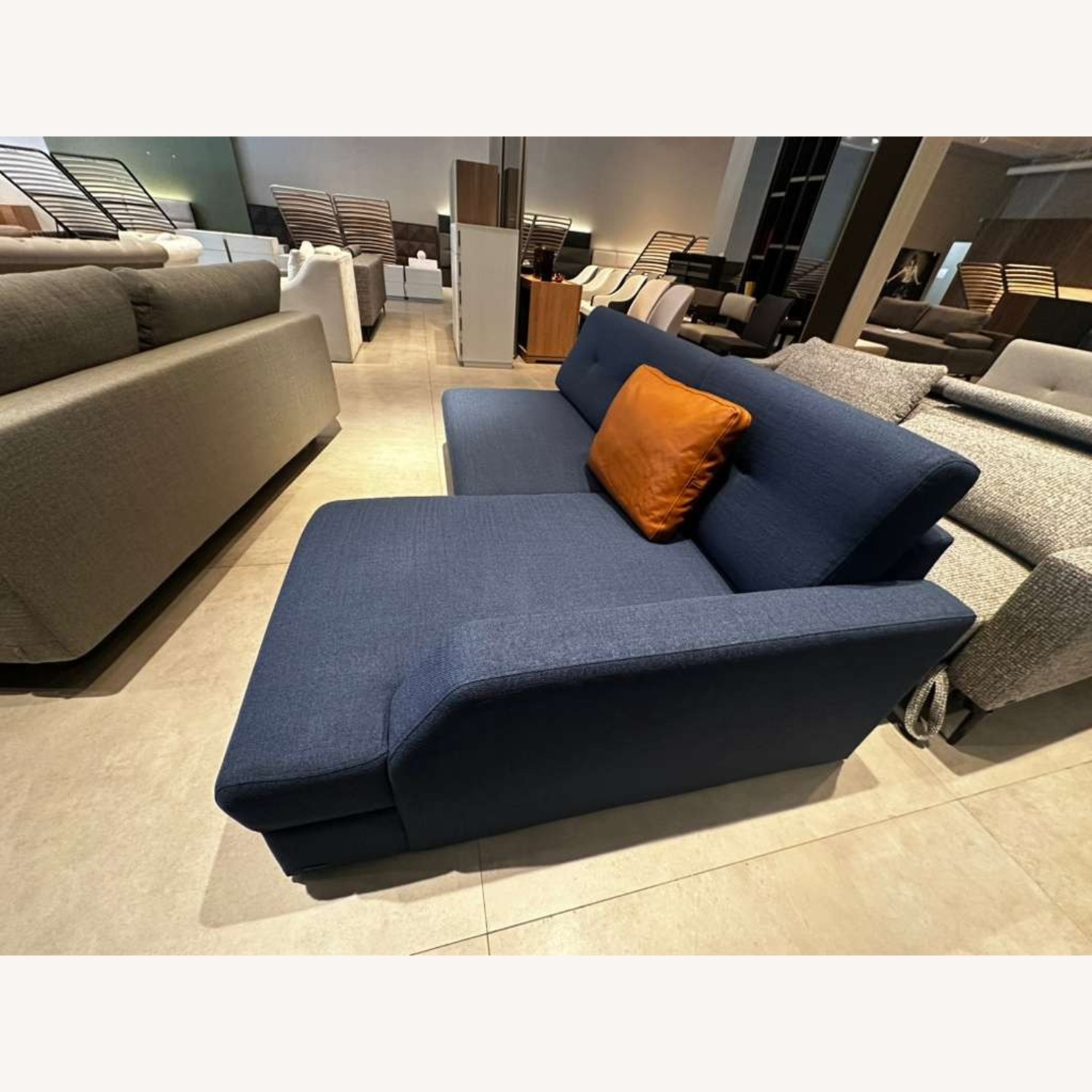 Lazzoni Goci Blue Fabric 2 Piece Sectional - image-3