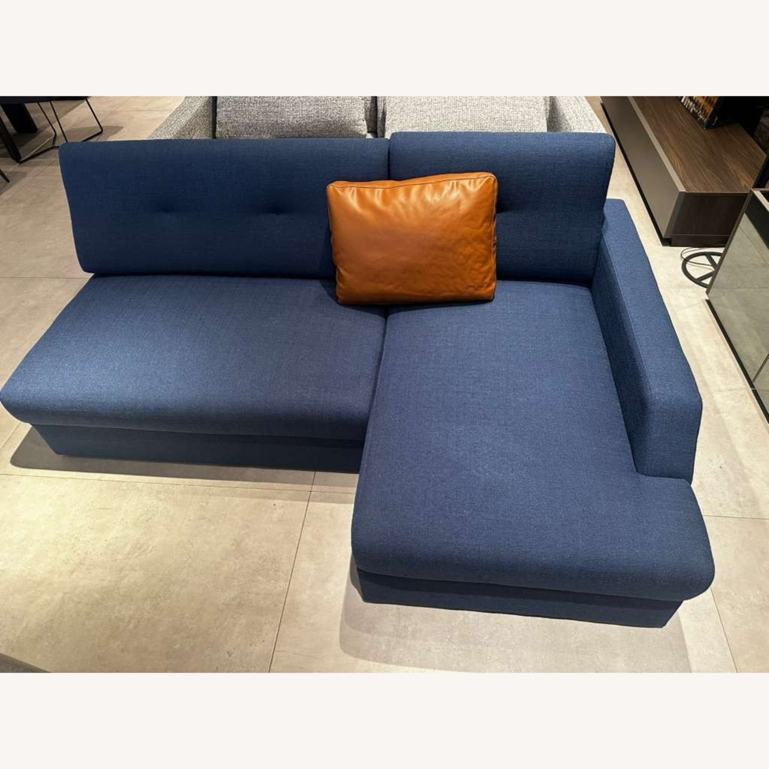 Lazzoni Goci Blue Fabric 2 Piece Sectional - image-2