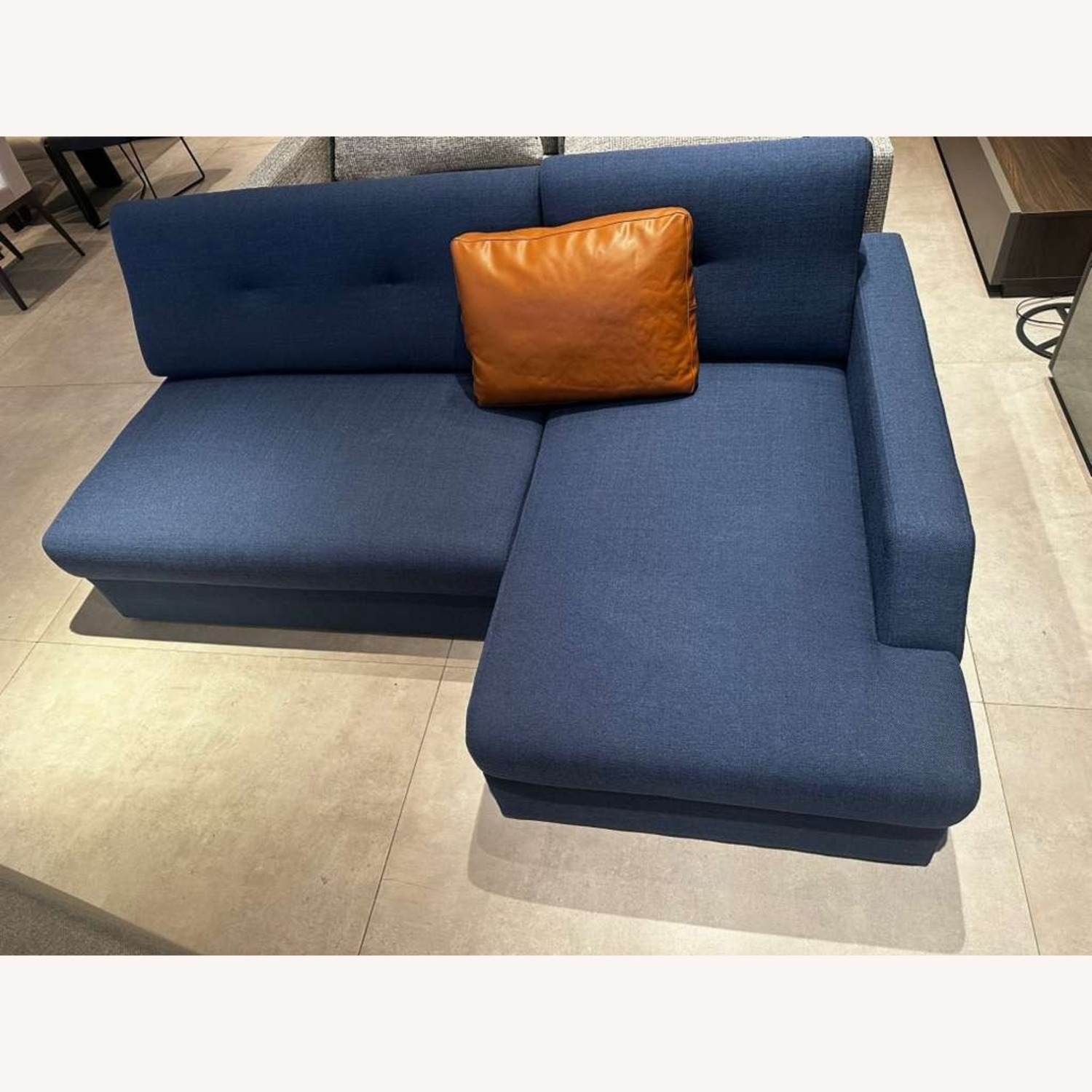 Lazzoni Goci Blue Fabric 2 Piece Sectional - image-1