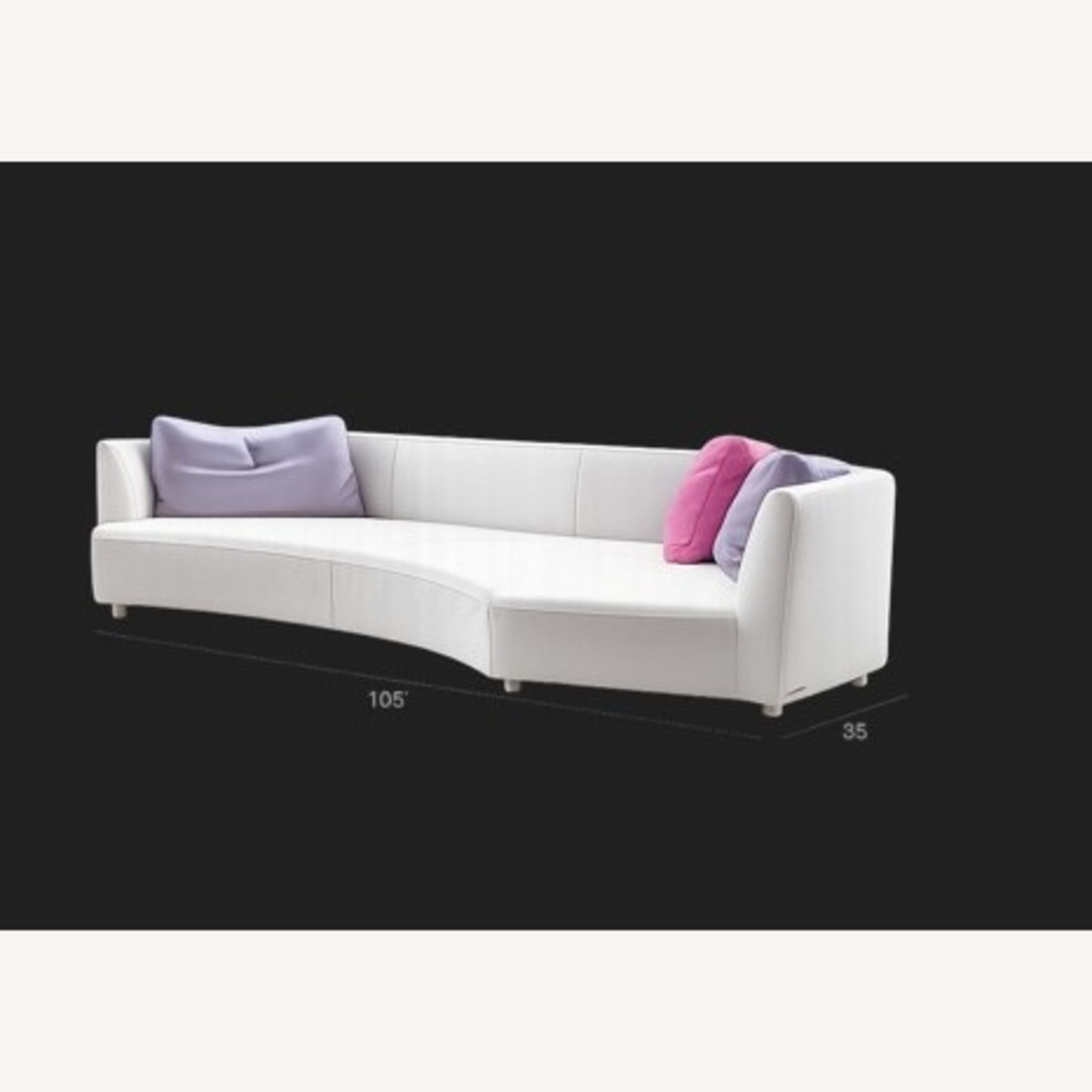 Roche Bobois Tangram White Leather Sofas - image-3