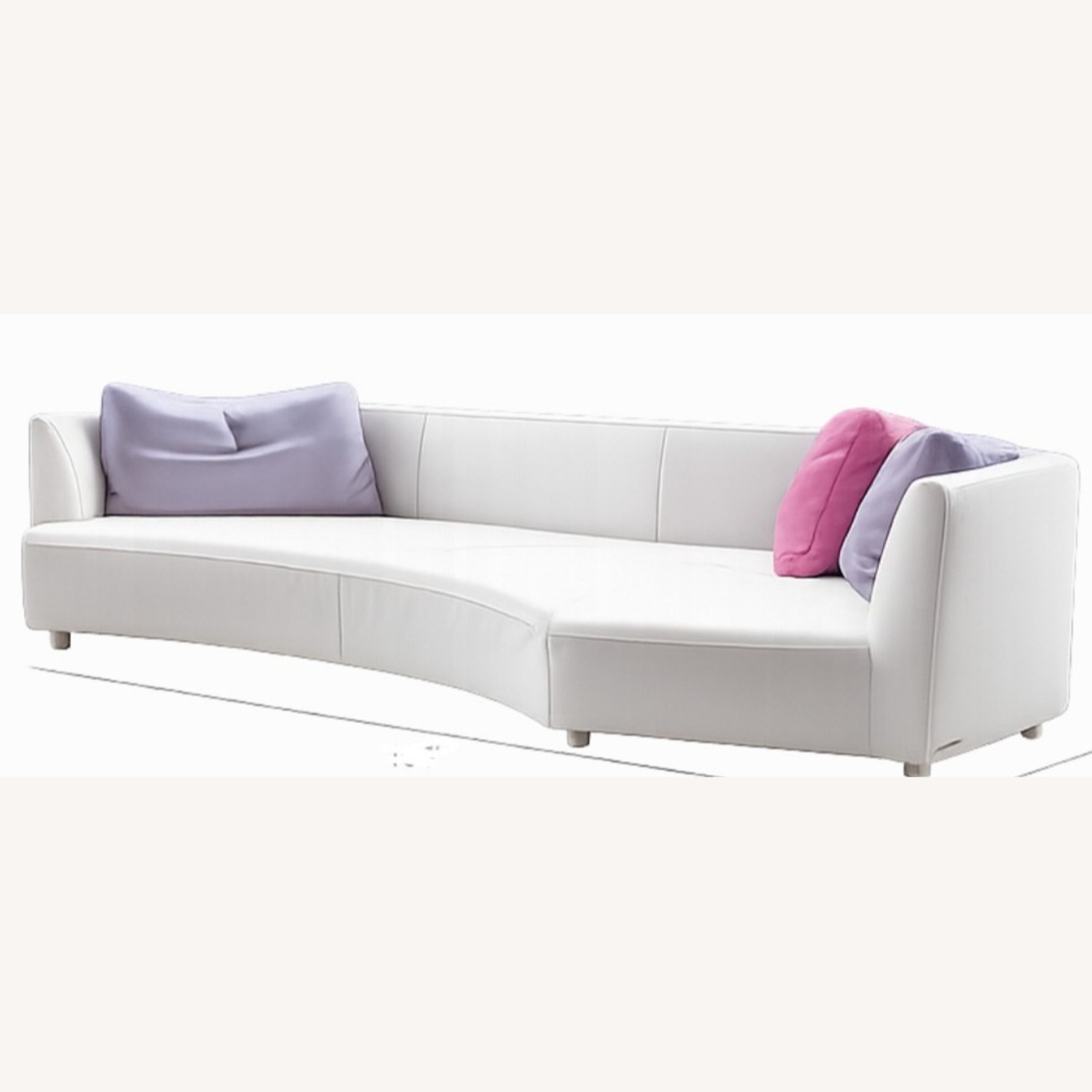 Roche Bobois Tangram White Leather Sofas - image-9