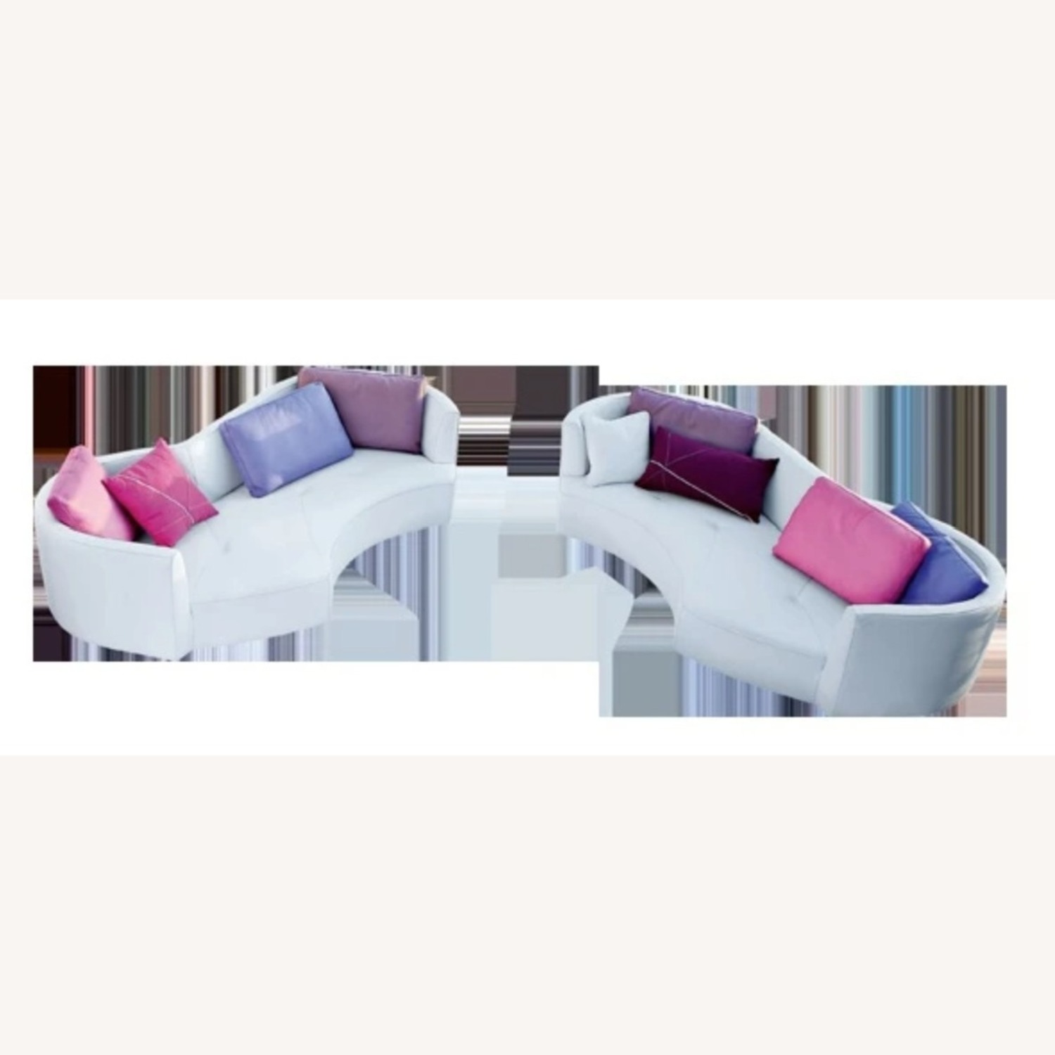 Roche Bobois Tangram White Leather Sofas - image-2