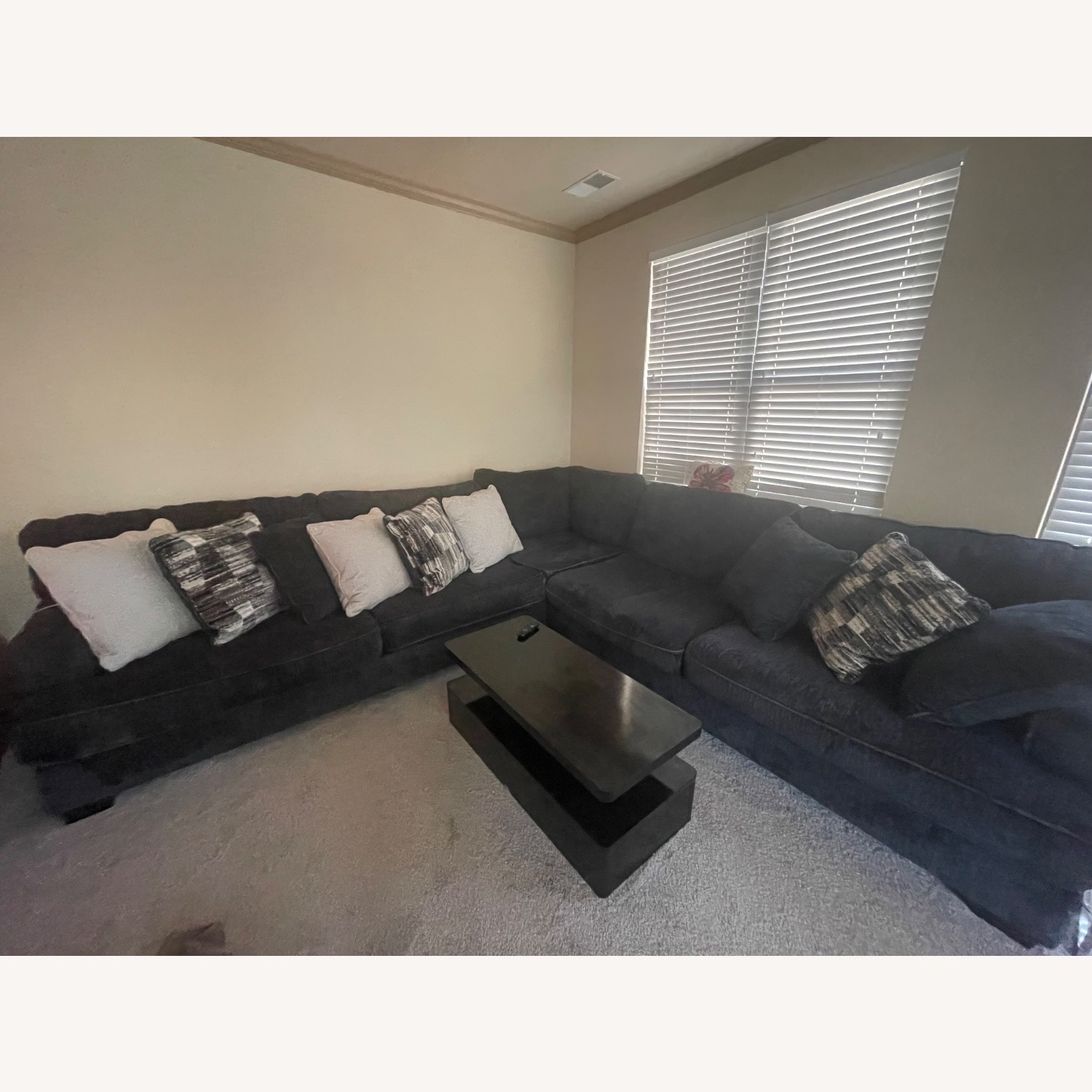 Dark Gray Fabric 2 Piece Sectional - image-1