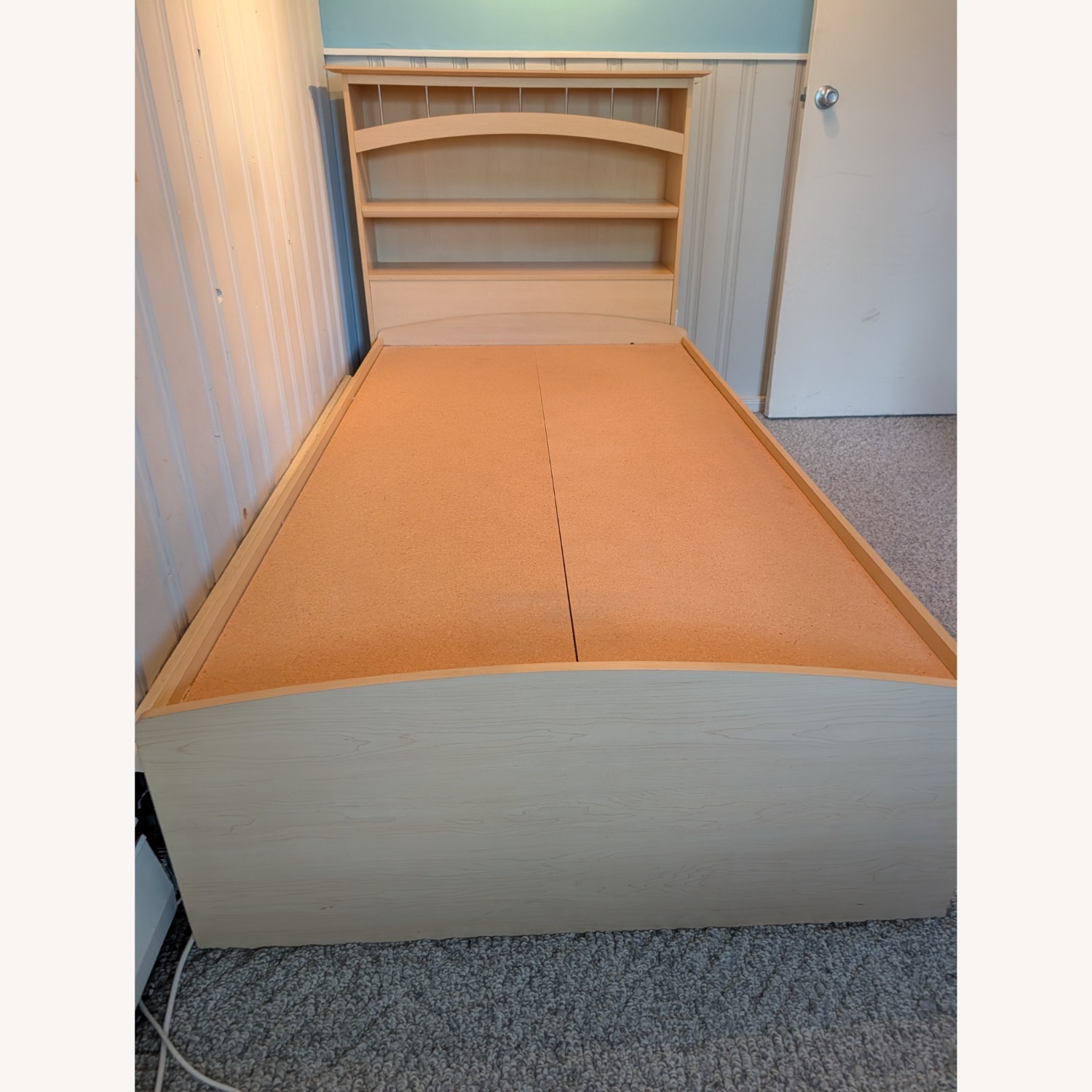 Natural Wood Twin Bed - image-1