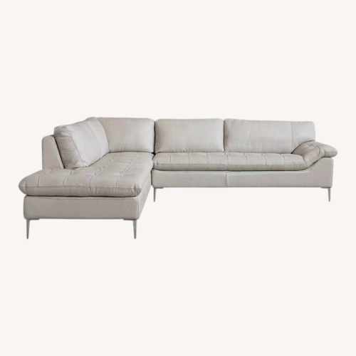 Used Chateau D'ax Corsica White Leather 2 Piece Sectional for sale on AptDeco