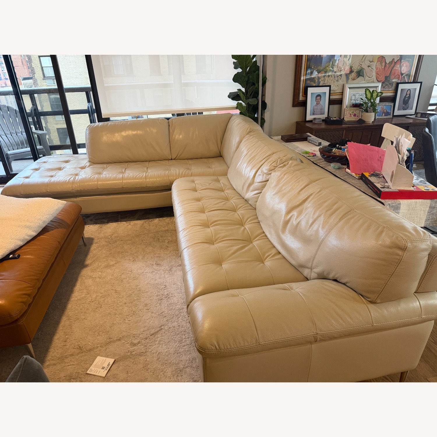 Chateau D'ax Corsica White Leather 2 Piece Sectional - image-1