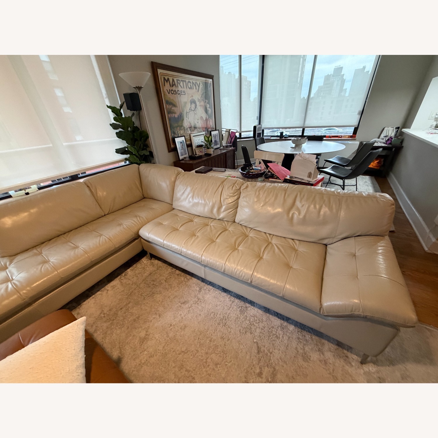 Chateau D'ax Corsica White Leather 2 Piece Sectional - image-6