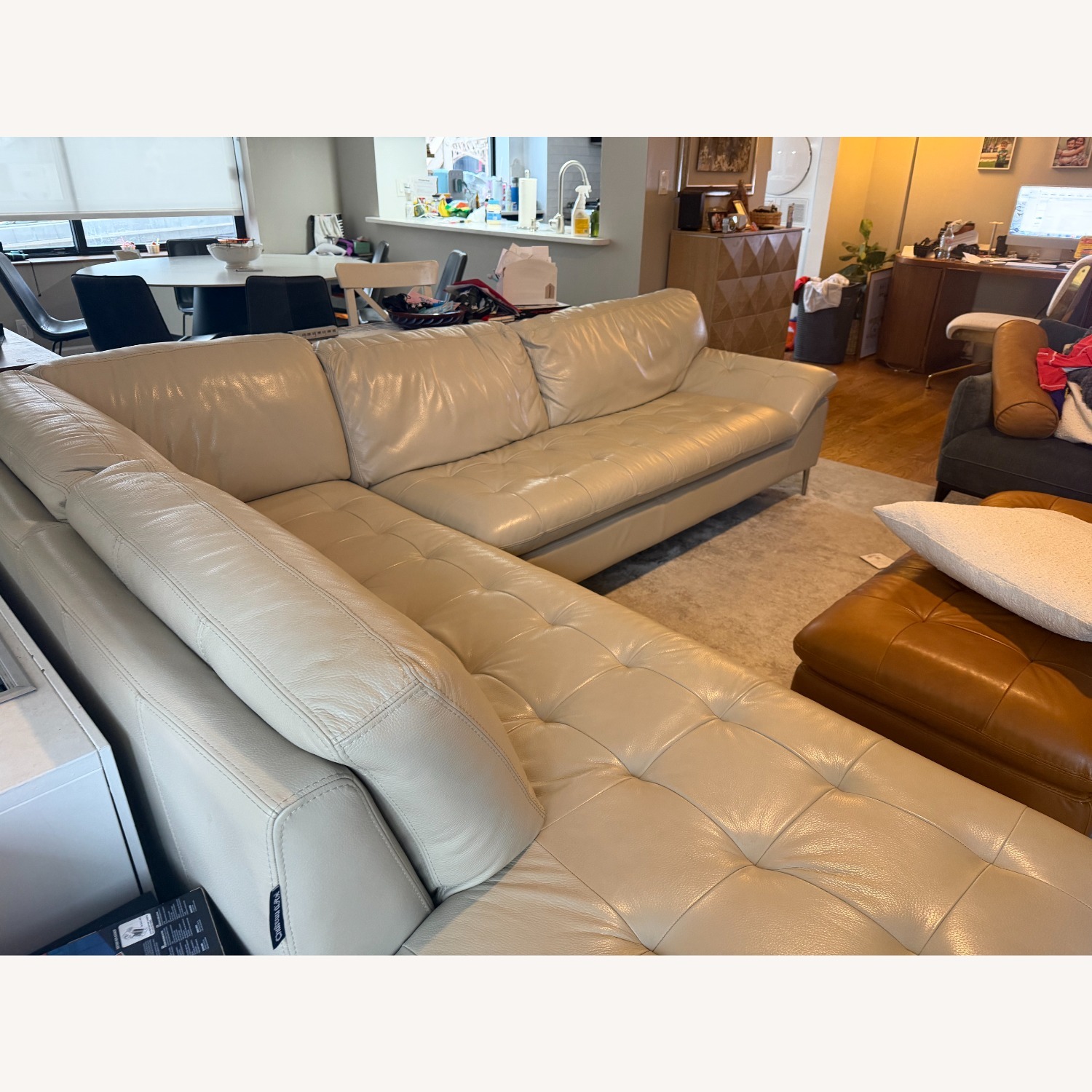 Chateau D'ax Corsica White Leather 2 Piece Sectional - image-4