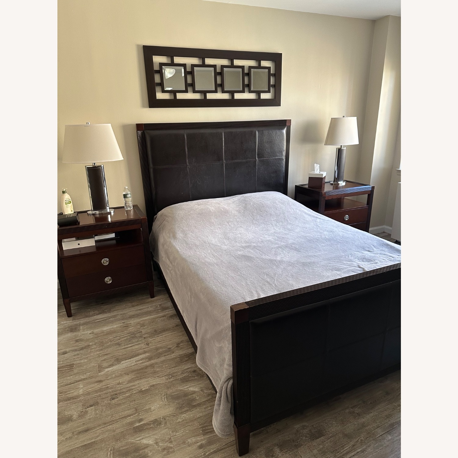Bloomingdale's Dark Brown Wood Queen Bed - image-2