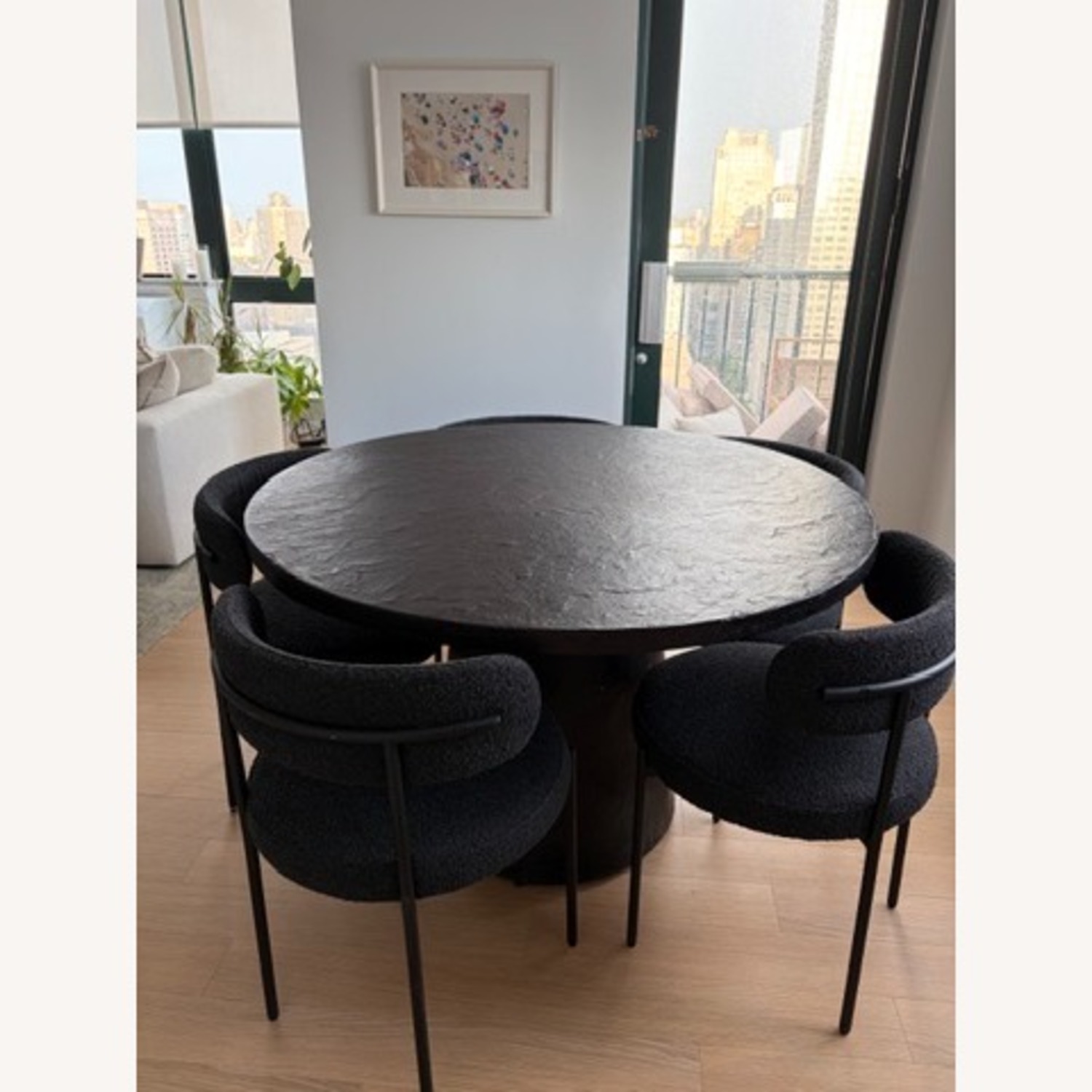 Crate & Barrel Willy 48" Charcoal Round Pedestal Dining Table by Leanne Ford - image-3
