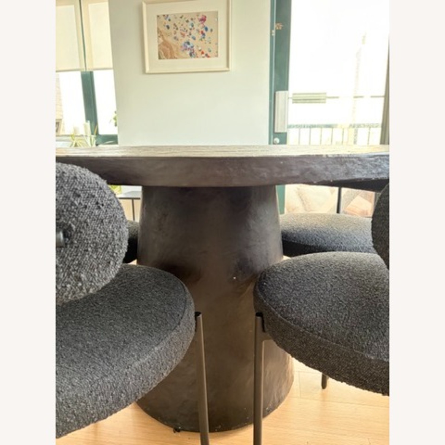 Crate & Barrel Willy 48" Charcoal Round Pedestal Dining Table by Leanne Ford - image-5
