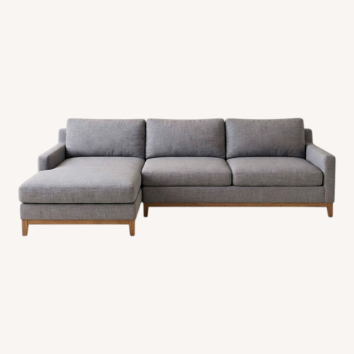 Used Living Spaces Dark Gray Fabric 2 Piece Sectional for sale on AptDeco