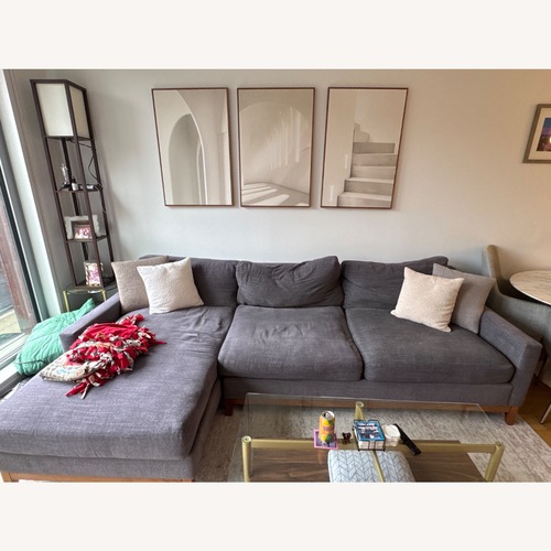 Used Living Spaces Dark Gray Fabric 2 Piece Sectional for sale on AptDeco