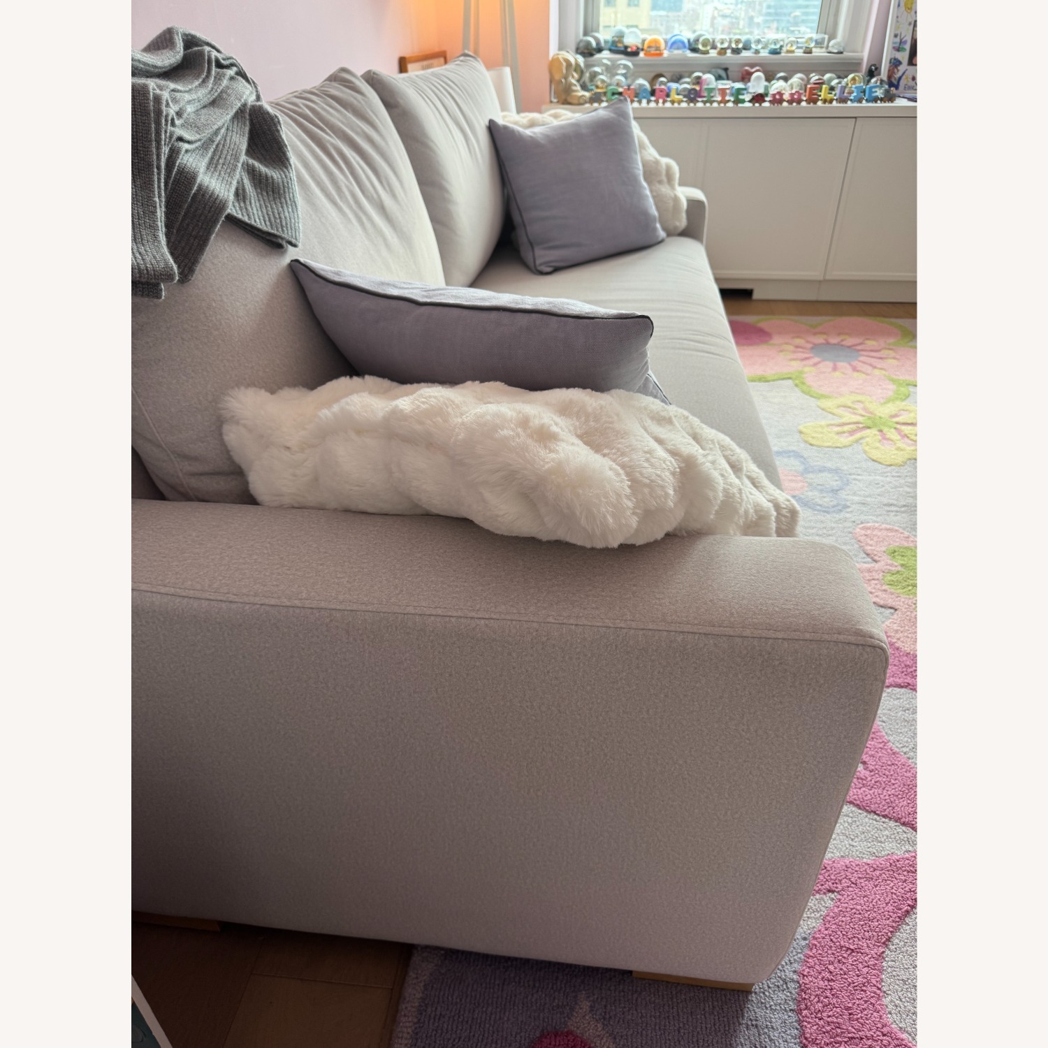 Interior Define Light Gray Fabric Sleeper Sofa - image-2
