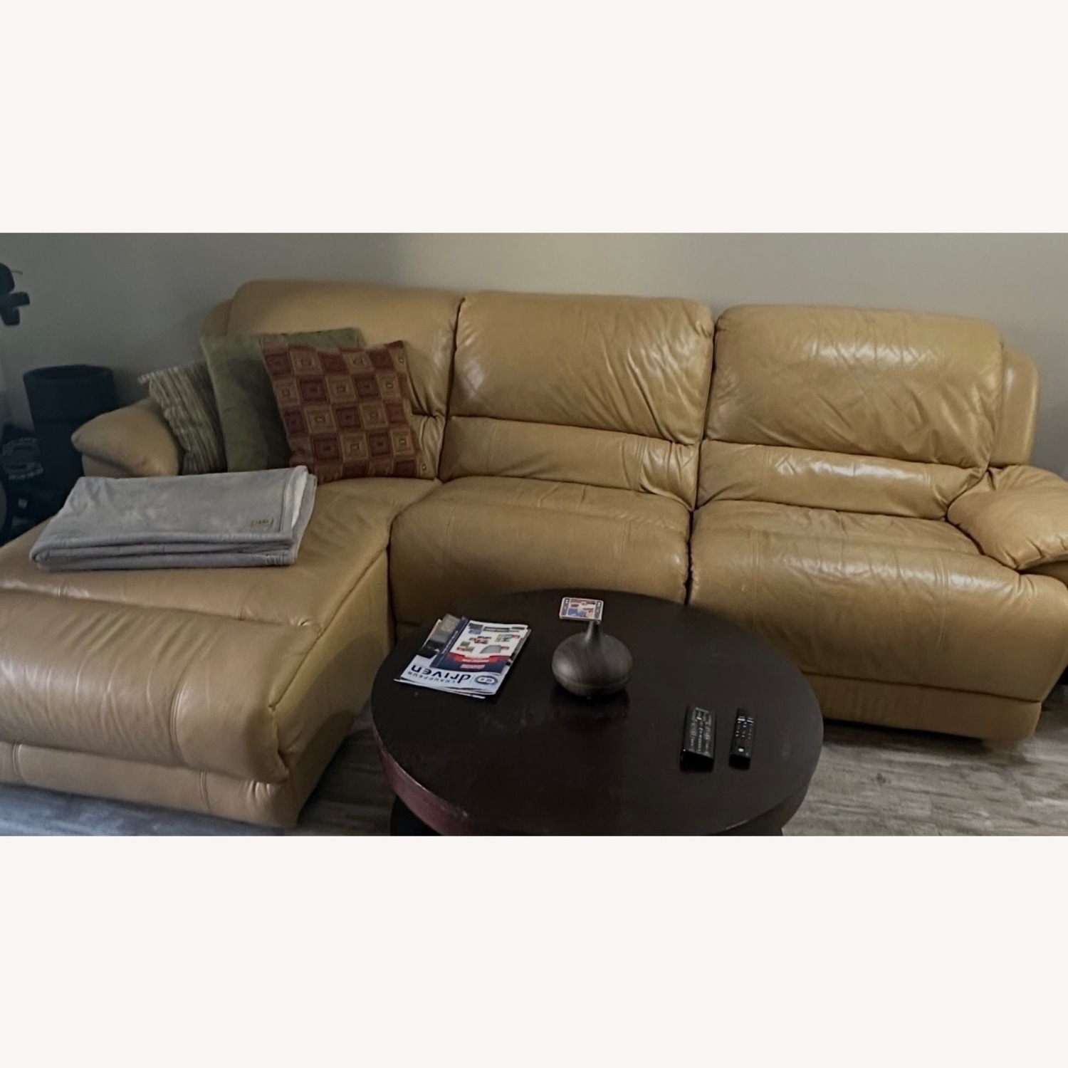 Bloomingdale's Yellow Leather Chaise Lounge - image-3