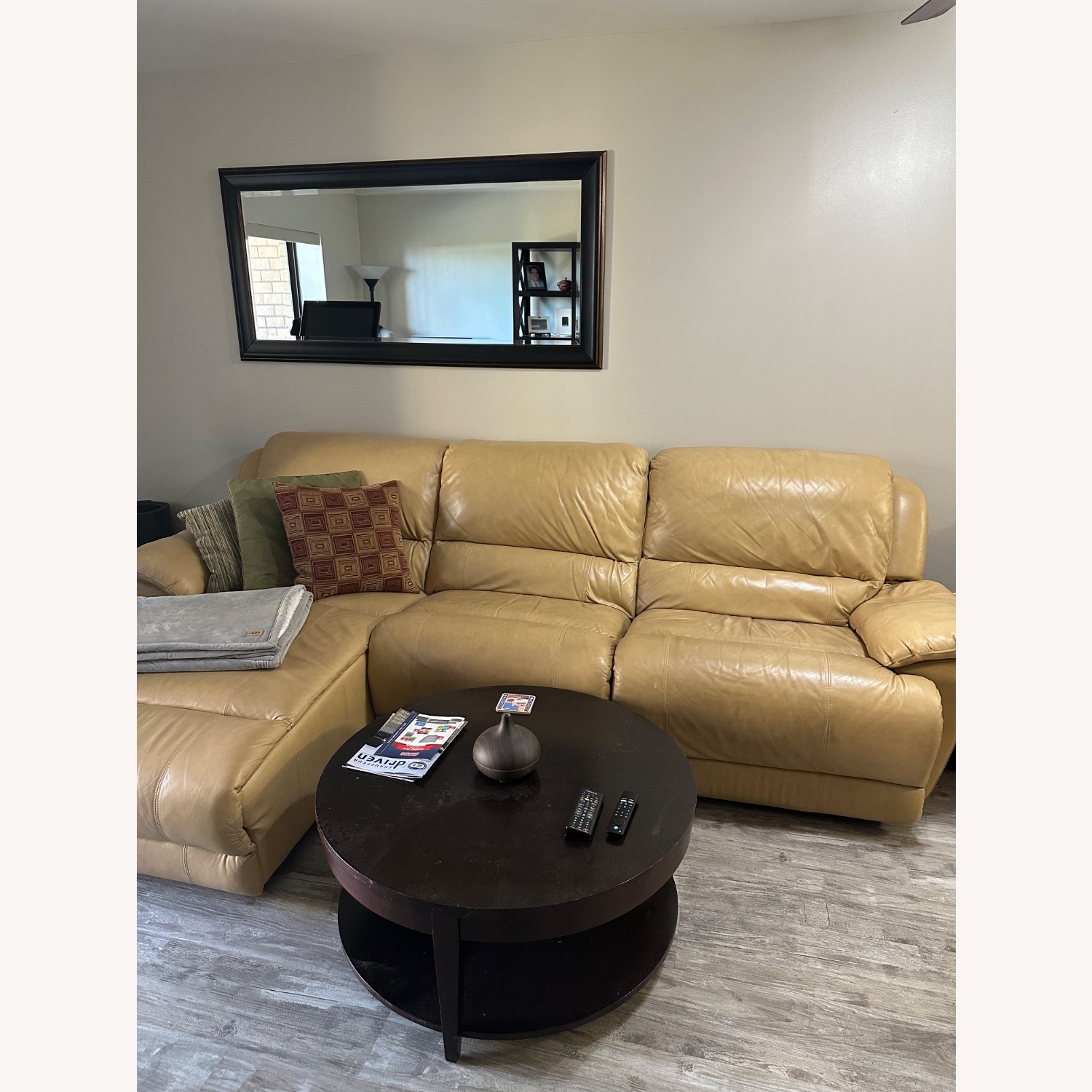 Bloomingdale's Yellow Leather Chaise Lounge - image-2