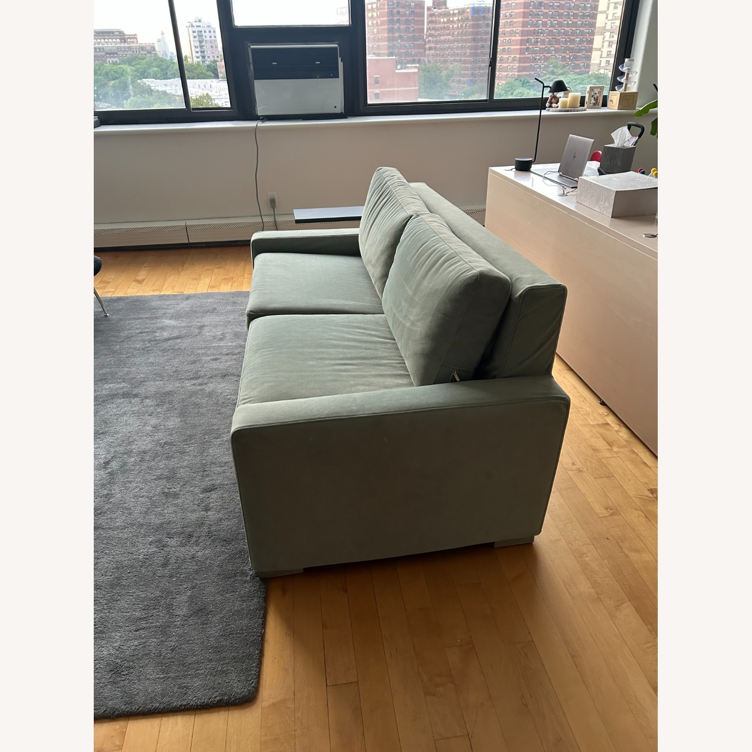 Restoration Hardware Maxwell Green Fabric Sleeper Sofa - image-3