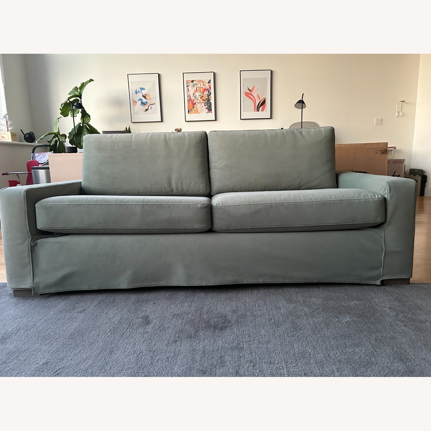 Restoration Hardware Maxwell Green Fabric Sleeper Sofa - image-4