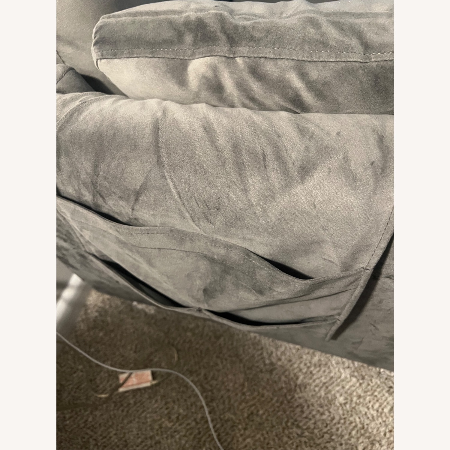 Dark Gray Fabric 3+ Seater Sofa - image-2