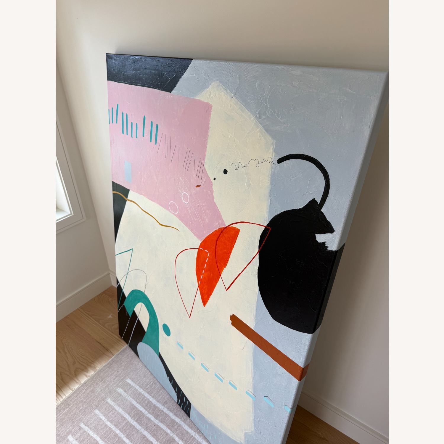 Large Original Oil & Acrylic Canvas Painting - image-5