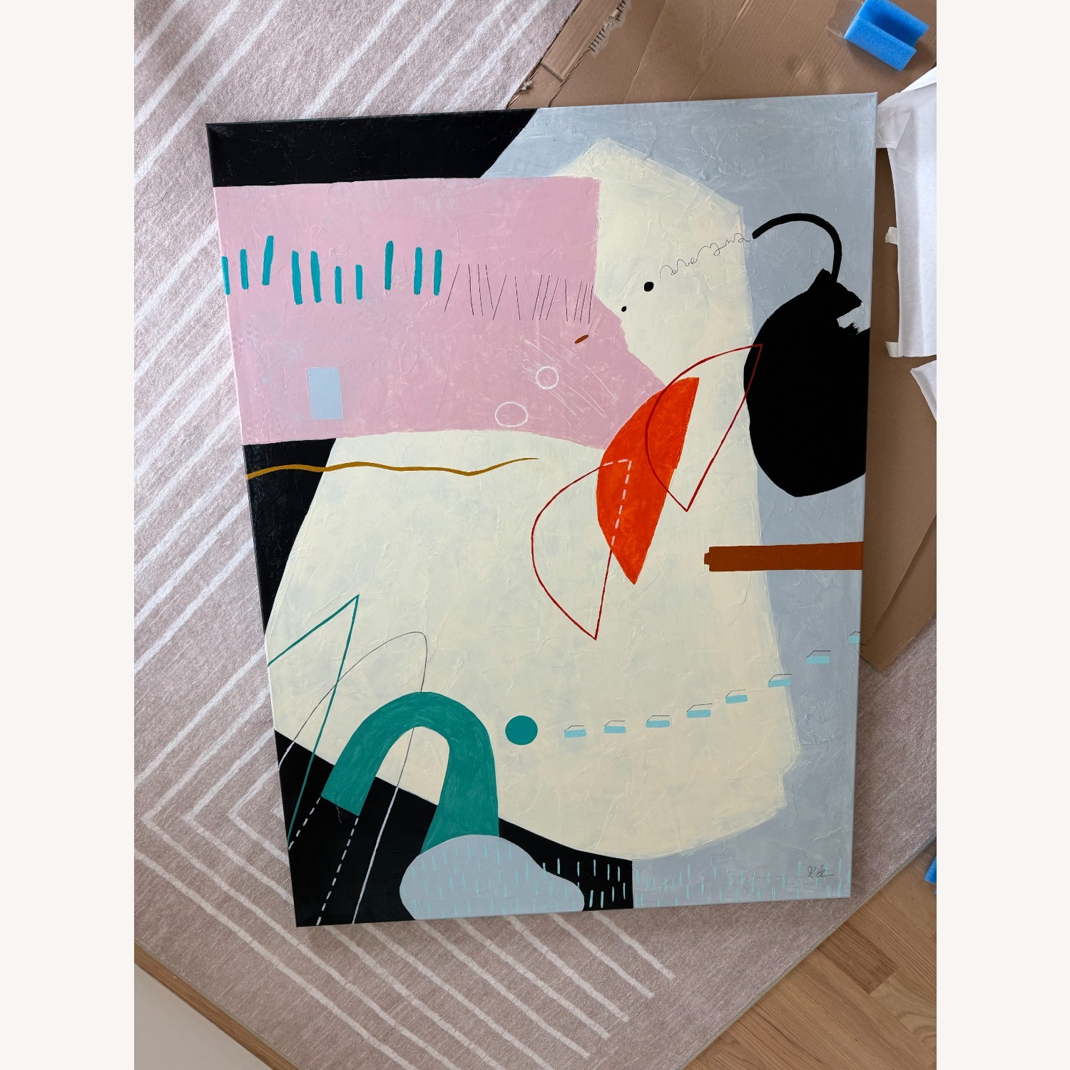 Large Original Oil & Acrylic Canvas Painting - image-2