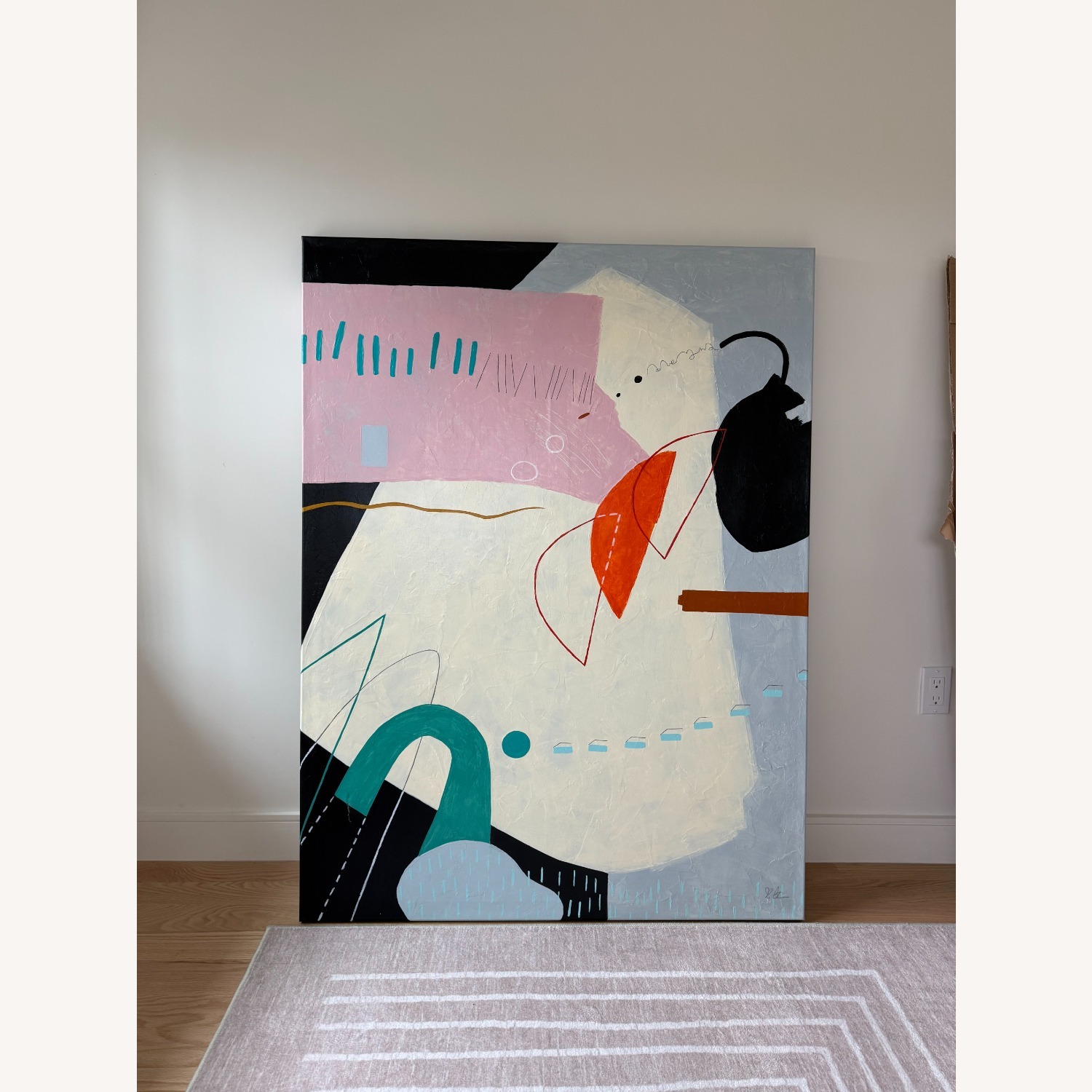 Large Original Oil & Acrylic Canvas Painting - image-9