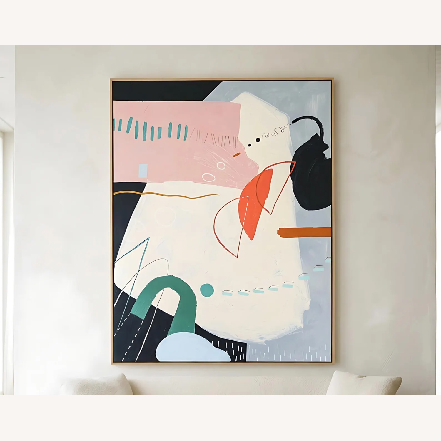Large Original Oil & Acrylic Canvas Painting - image-13