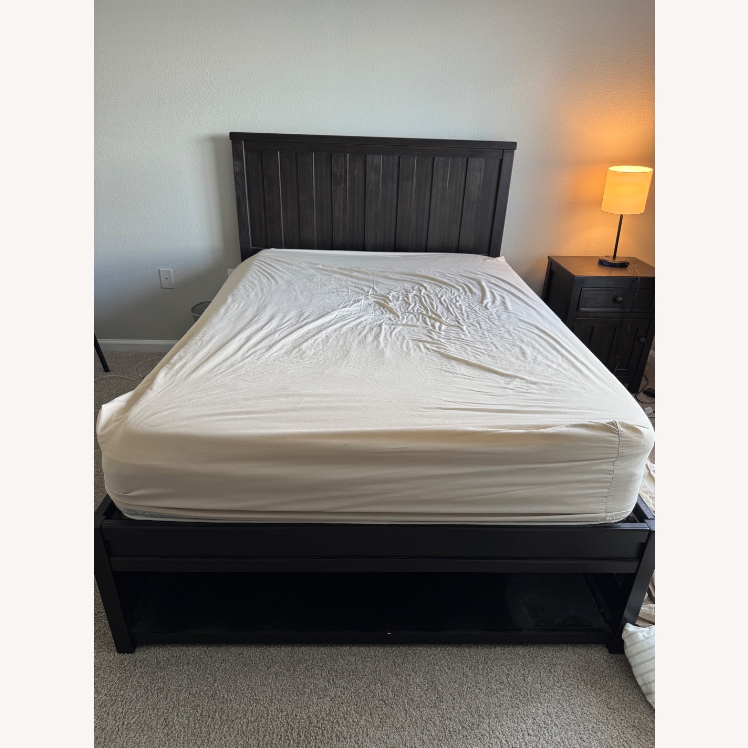 Vintage/Antique Dark Brown Wood Full Bed - image-3