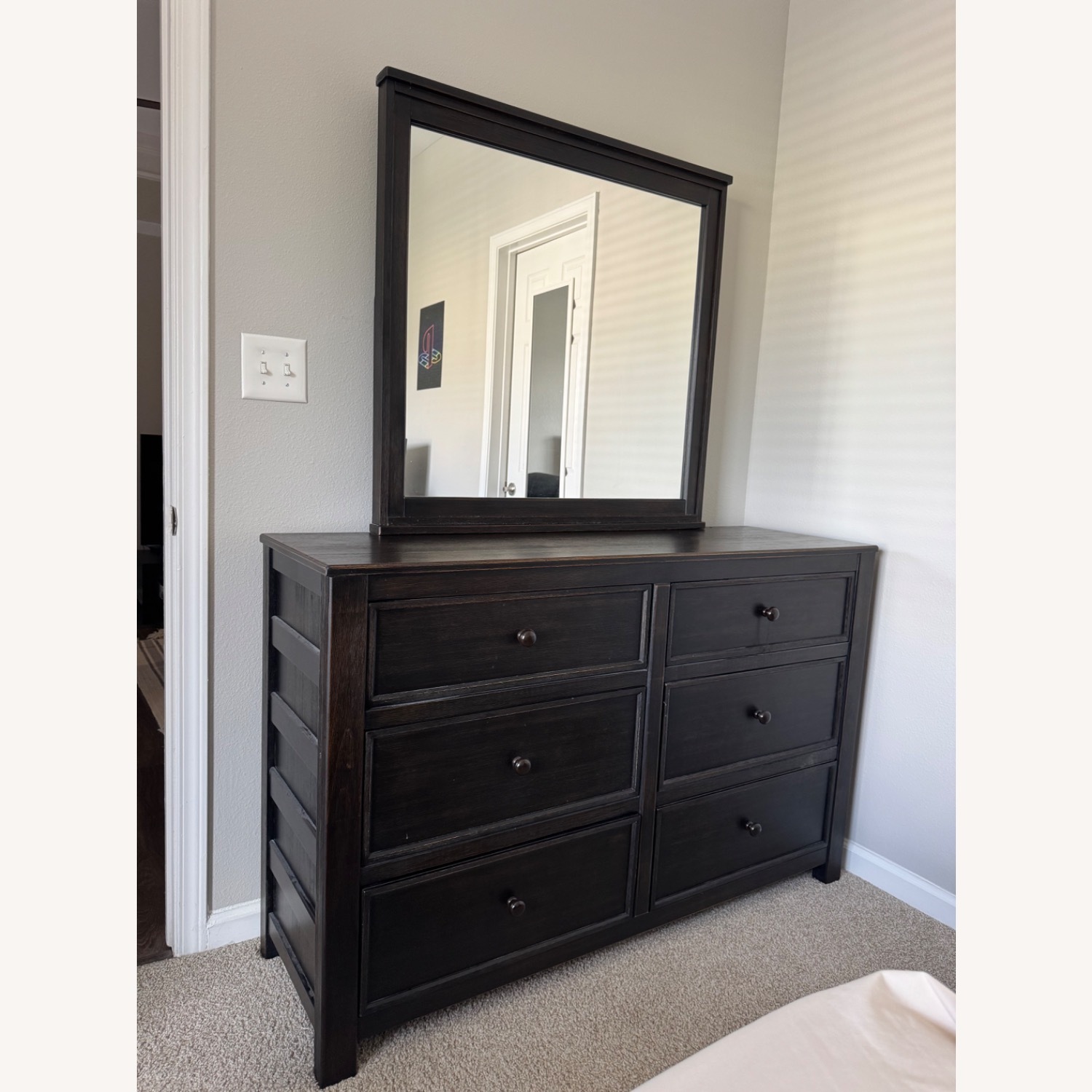 Vintage/Antique Dark Brown Wood Dresser - image-2