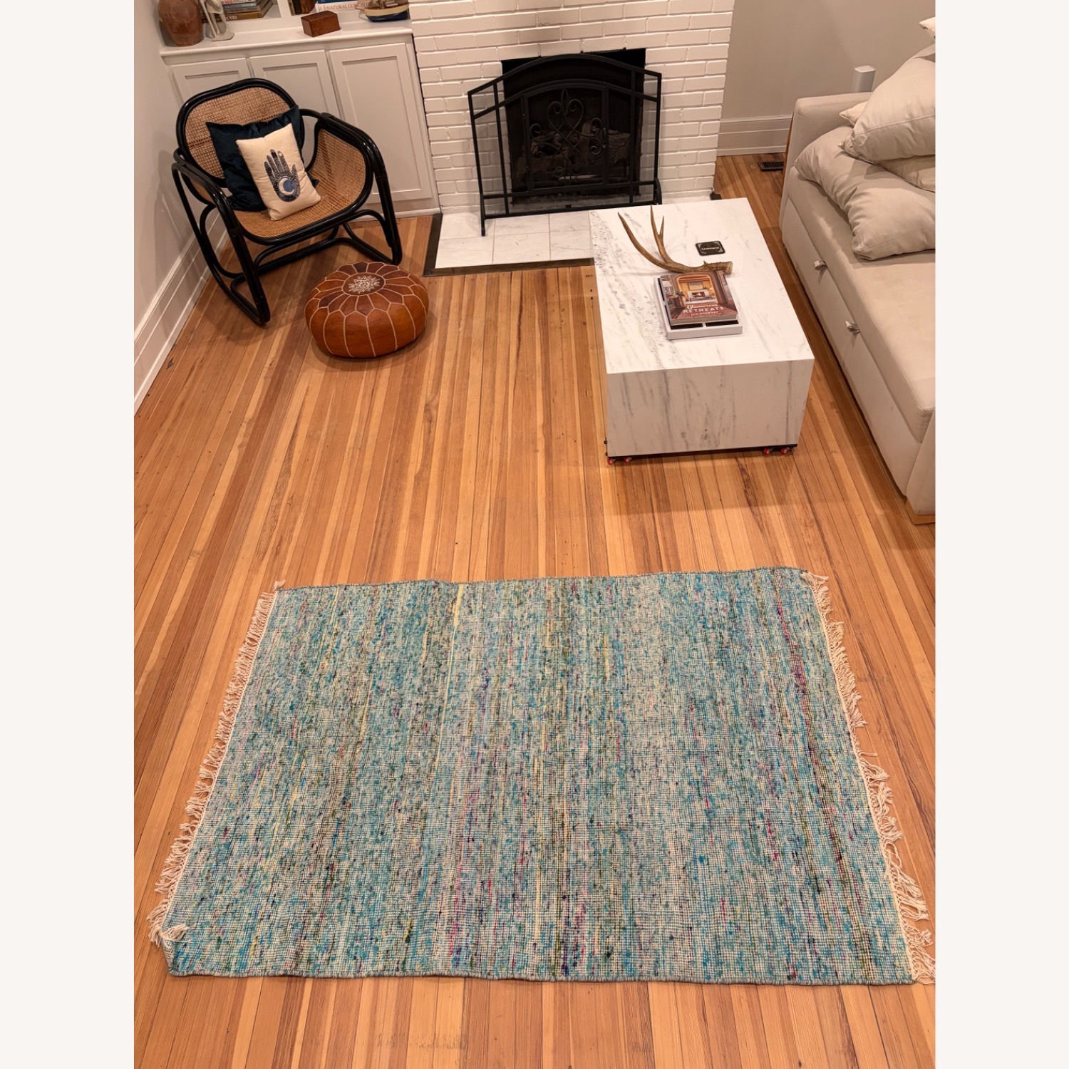 Hand Woven Bright Blue Multi 4x6 Area Rug - image-2