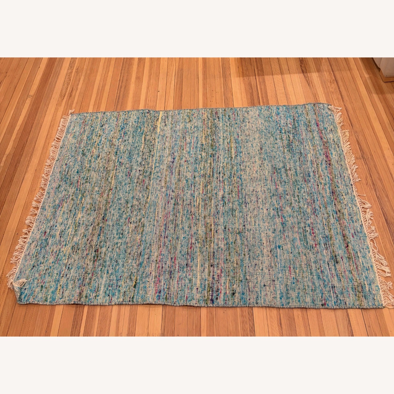 Hand Woven Bright Blue Multi 4x6 Area Rug - image-1