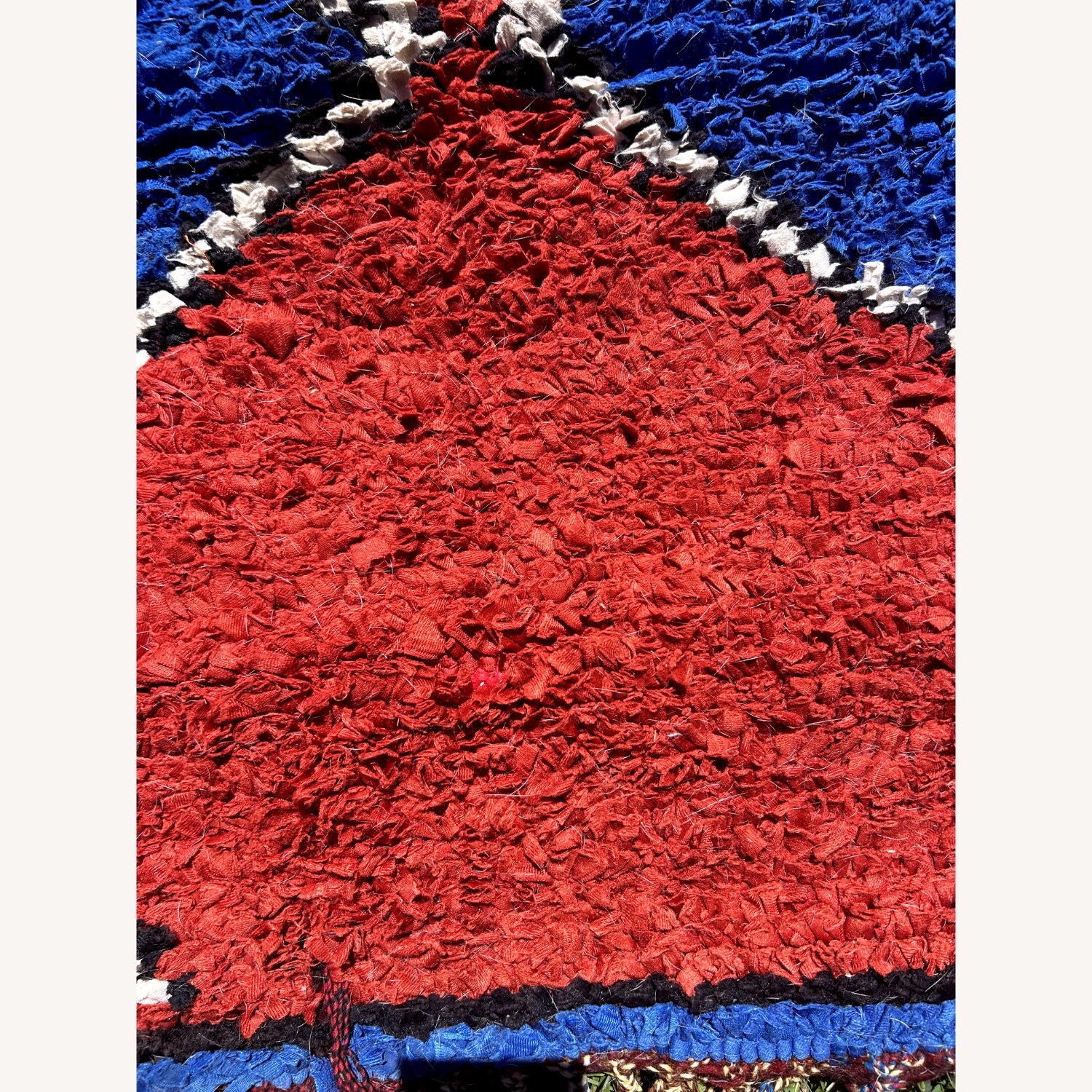4' x 11' Red & Blue Diamond Moroccan Runner Rug - image-4