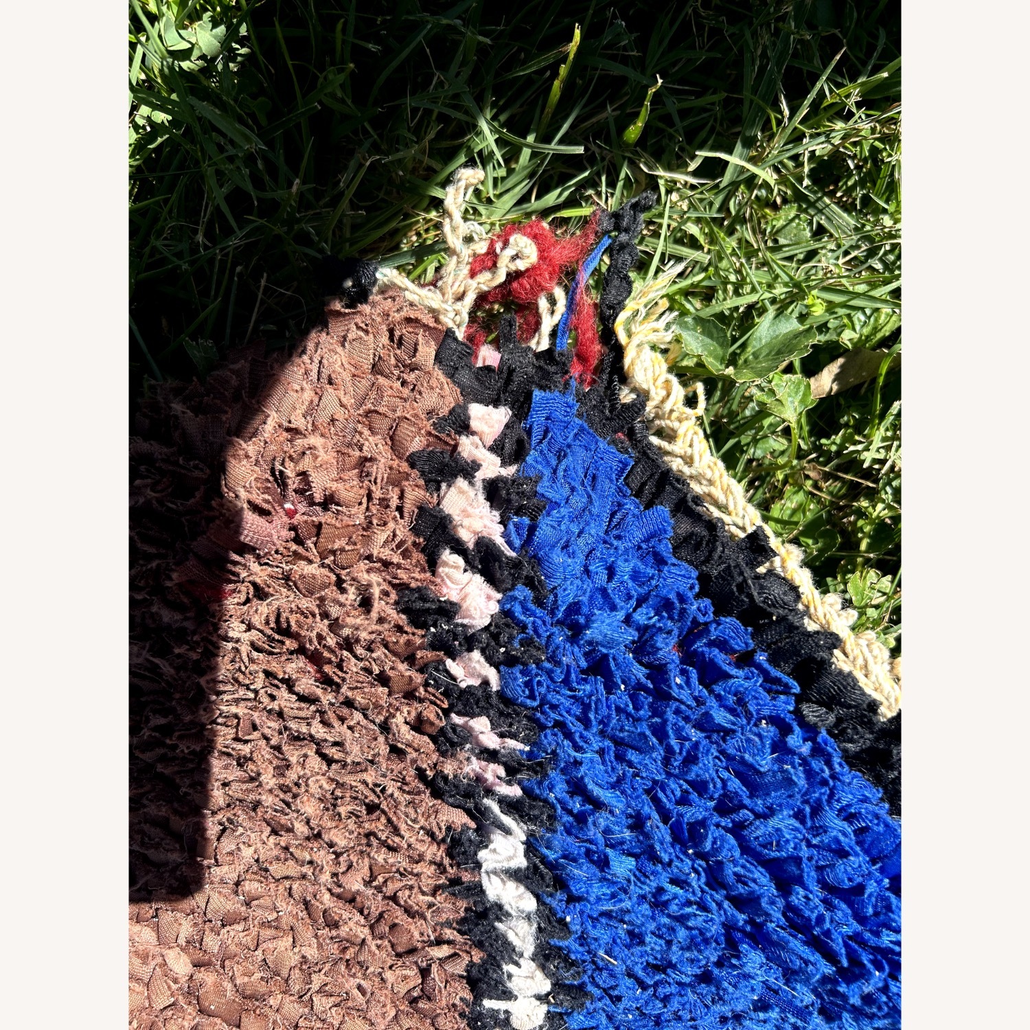 4' x 11' Red & Blue Diamond Moroccan Runner Rug - image-8