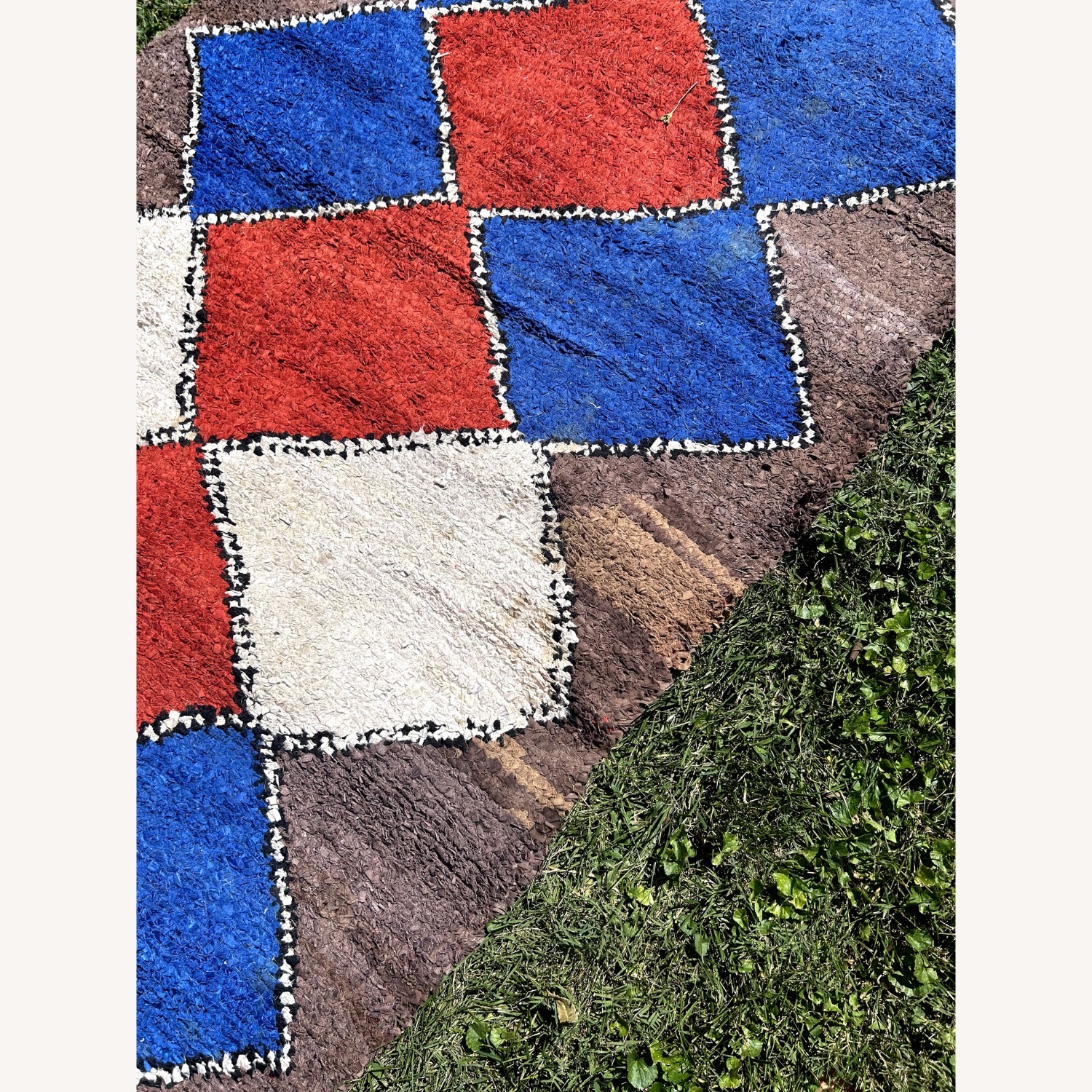 4' x 11' Red & Blue Diamond Moroccan Runner Rug - image-5
