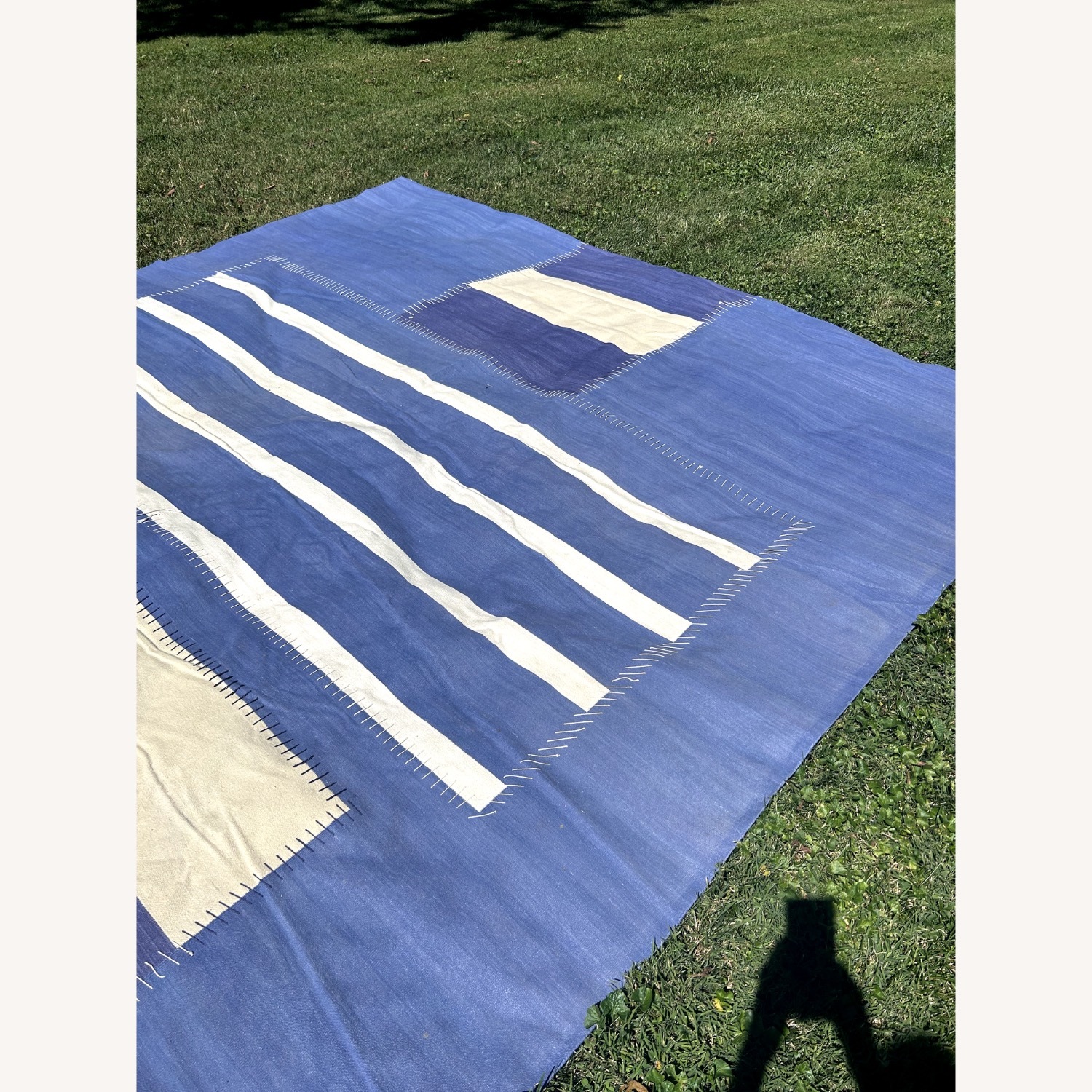 10' x 14' Madeline Weinrib Blue & White Stripe Rug - image-10