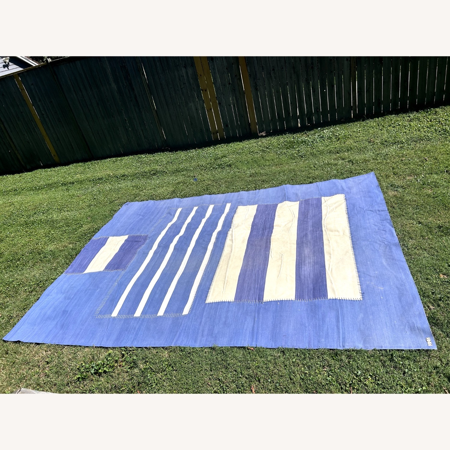 10' x 14' Madeline Weinrib Blue & White Stripe Rug - image-2