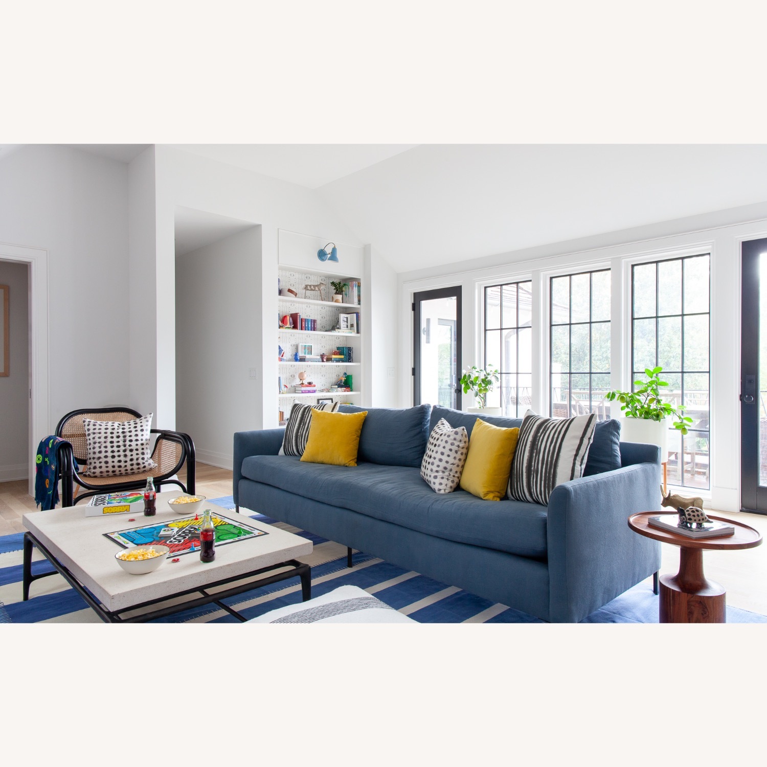 10' x 14' Madeline Weinrib Blue & White Stripe Rug - image-1