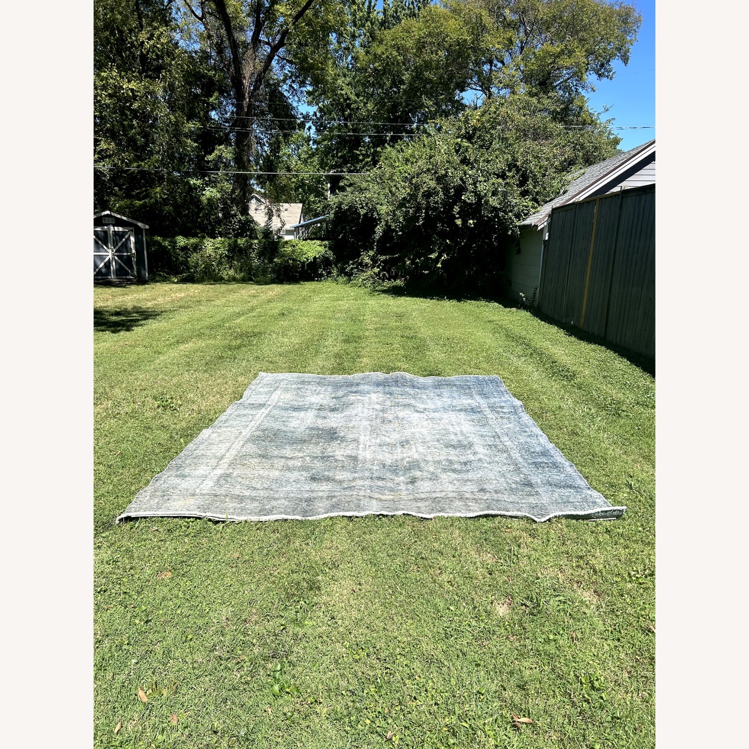 9' x 12' Blue & Gray Vintage Kilim Area Rug - image-3