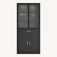 Black Wood Tall Armoire 